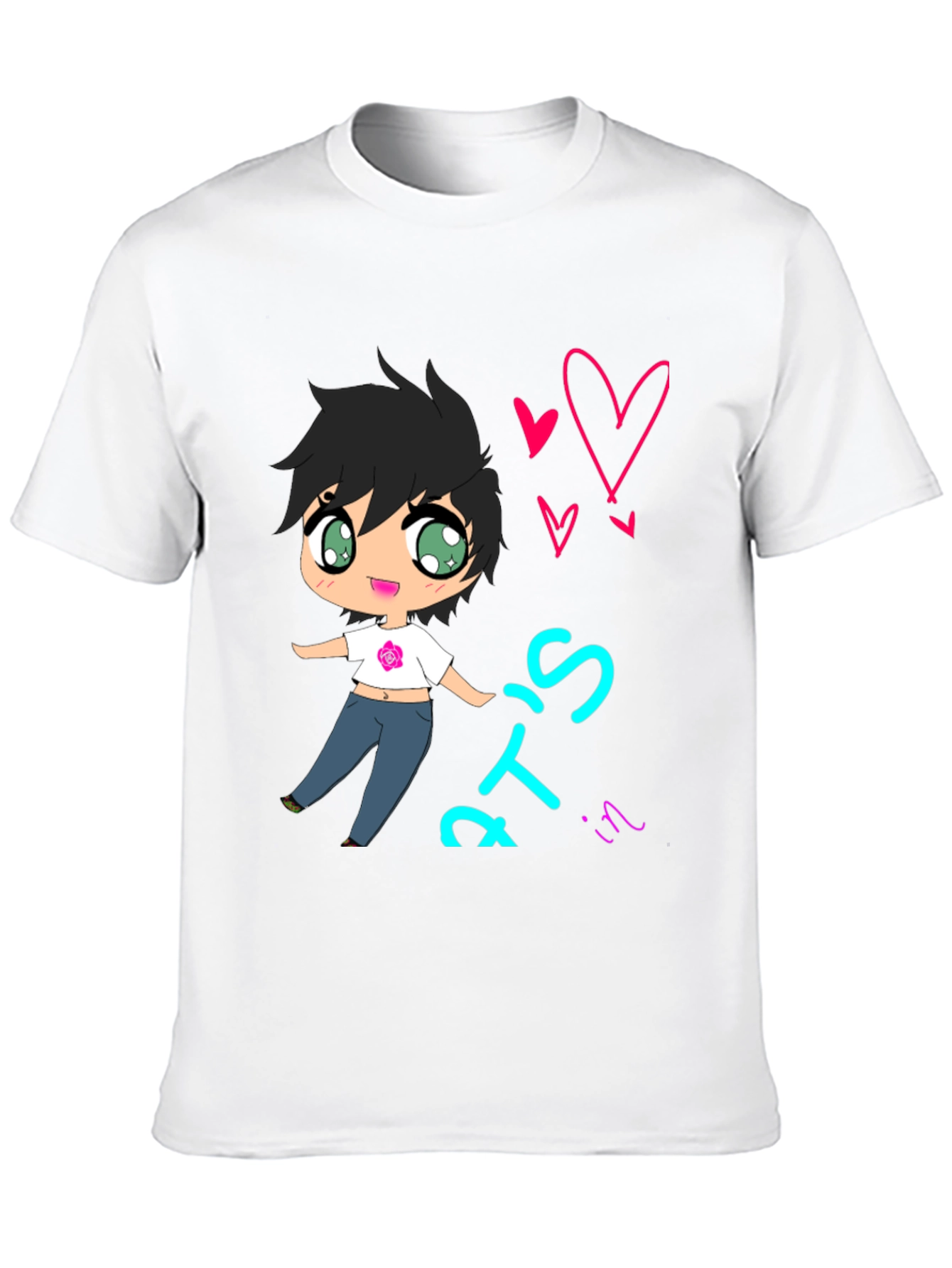 Cute Cartoon Graphic Tee - Black T-Shirt