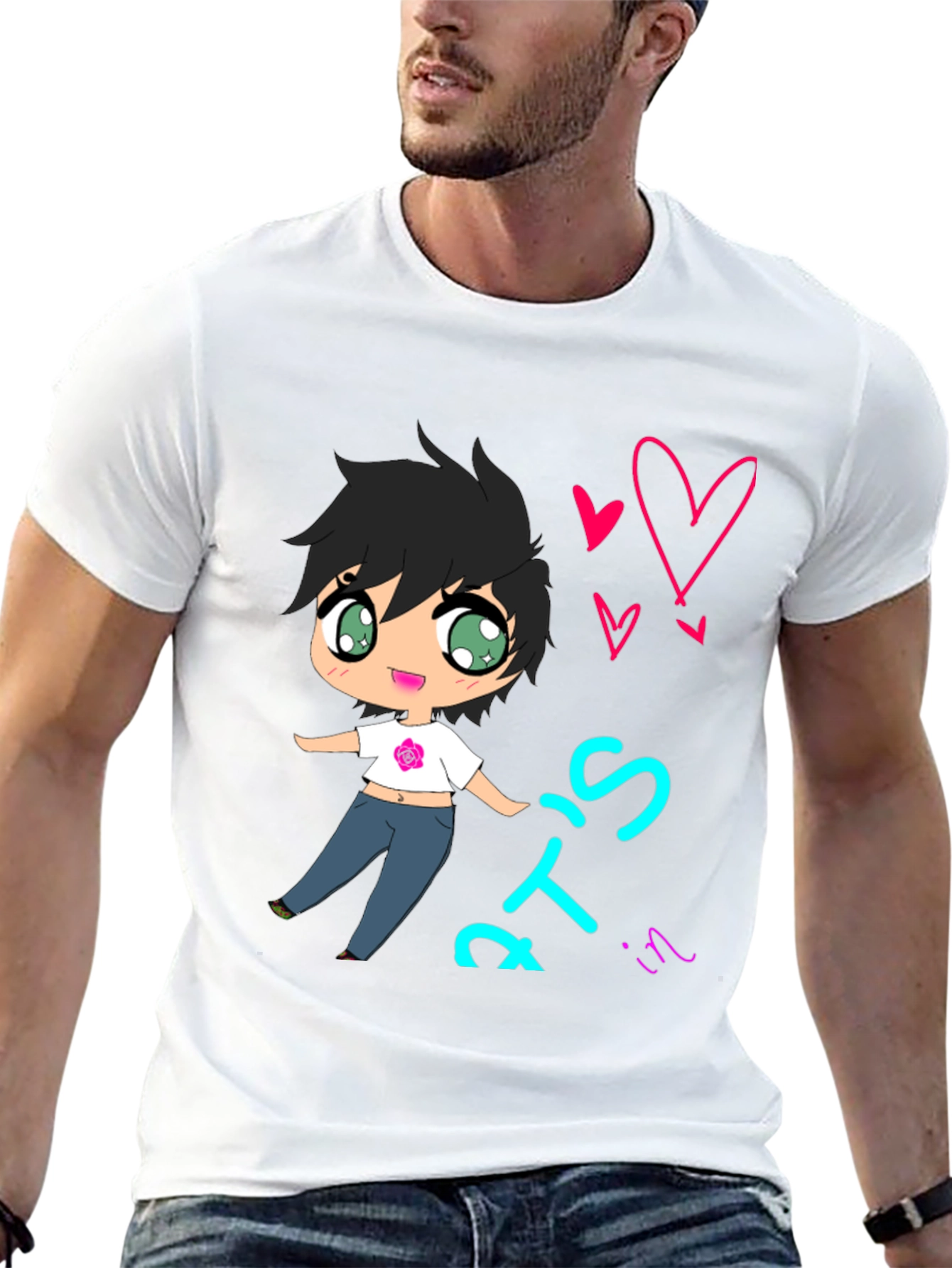 Cute Cartoon Graphic Tee - Black T-Shirt