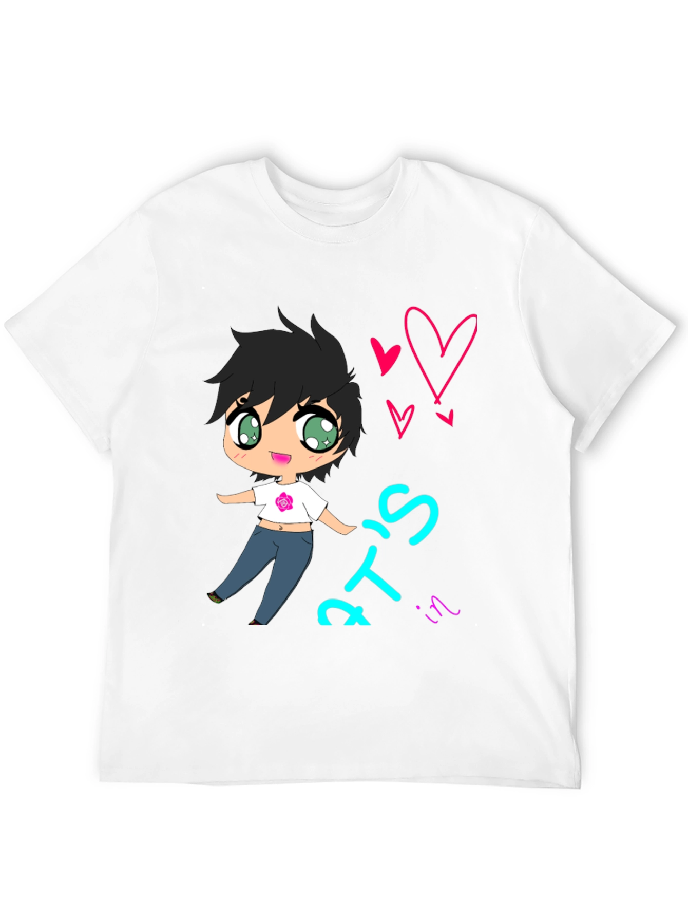 Cute Cartoon Graphic Tee - Black T-Shirt