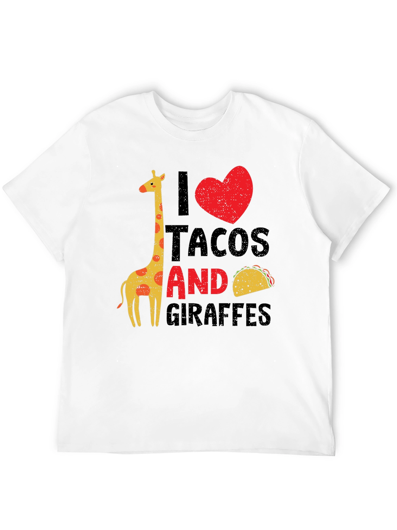 I Love Tacos and Giraffes Graphic T-Shirt