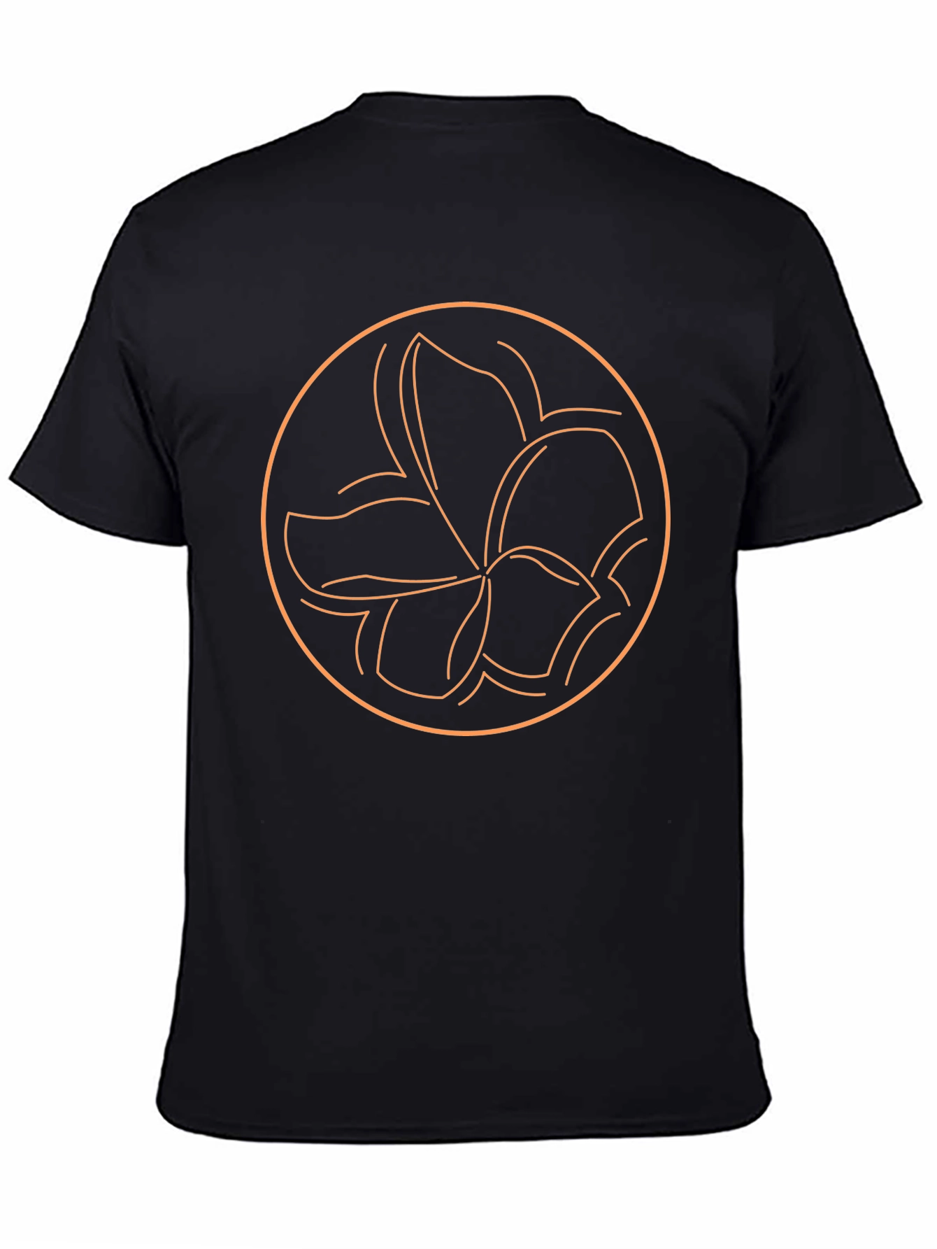 Floral Outline Graphic Tee - Stylish Black Shirt