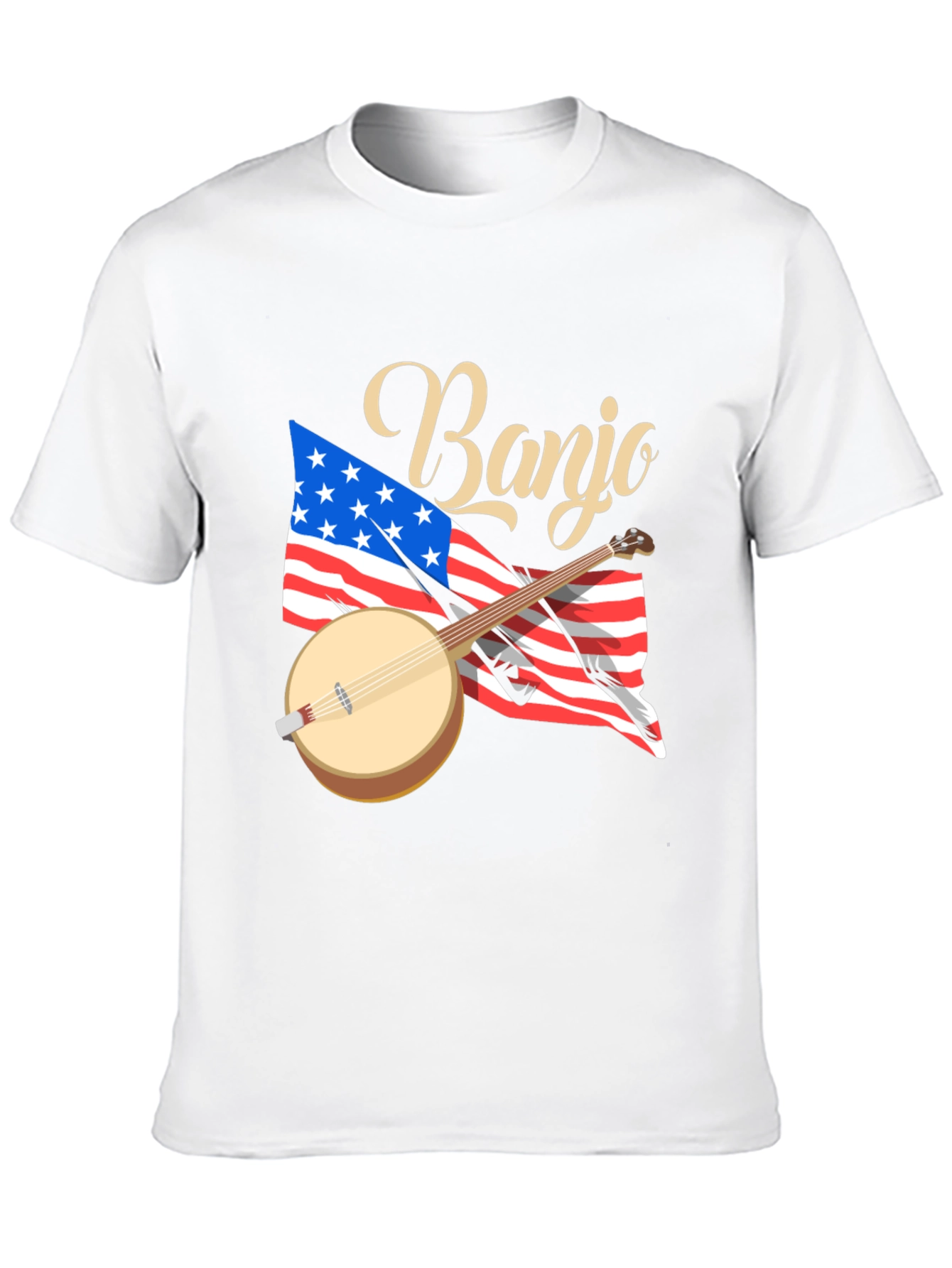 Banjo Tee: American Flag Patriotic Shirt