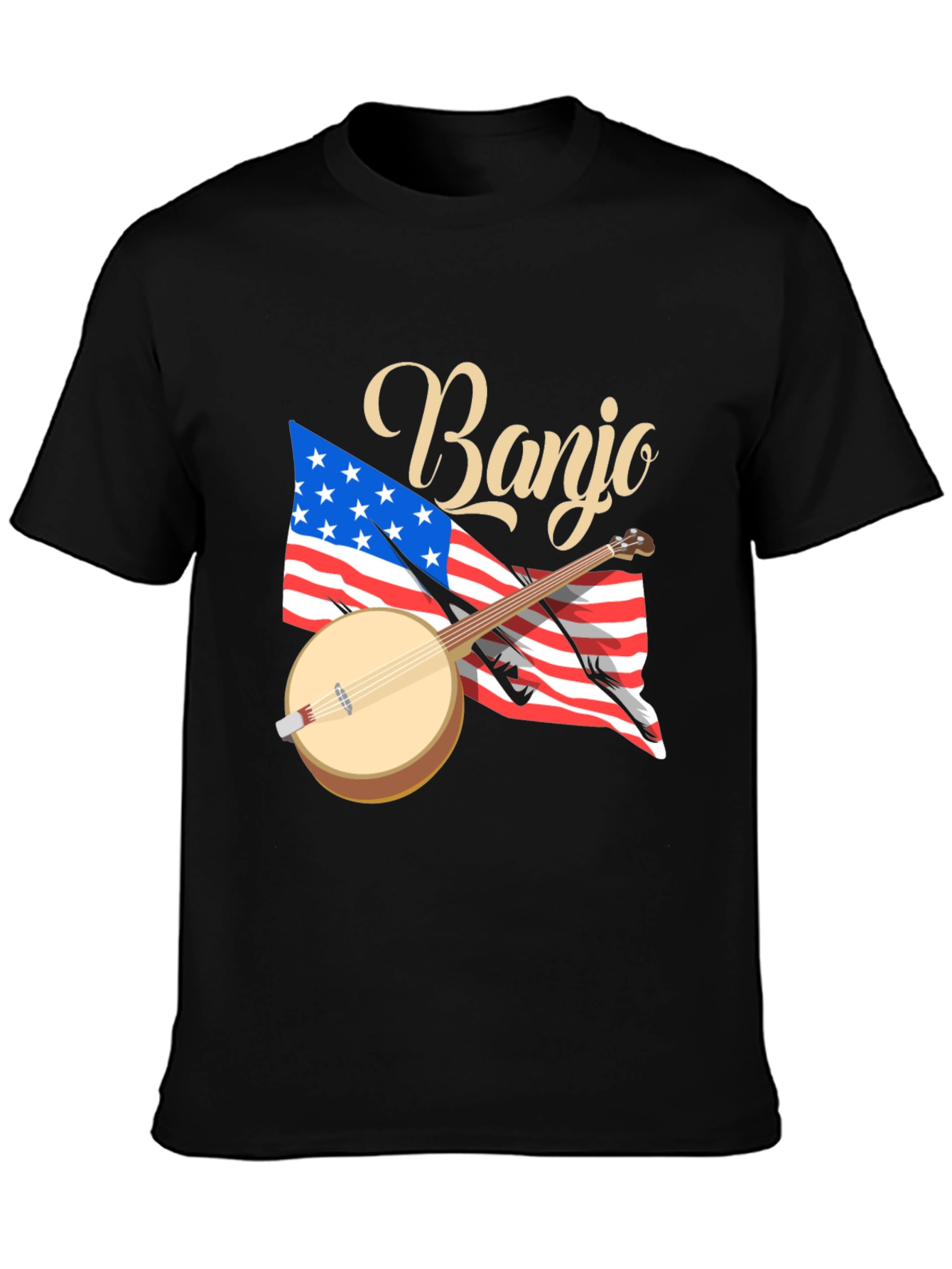 Banjo Tee: American Flag Patriotic Shirt