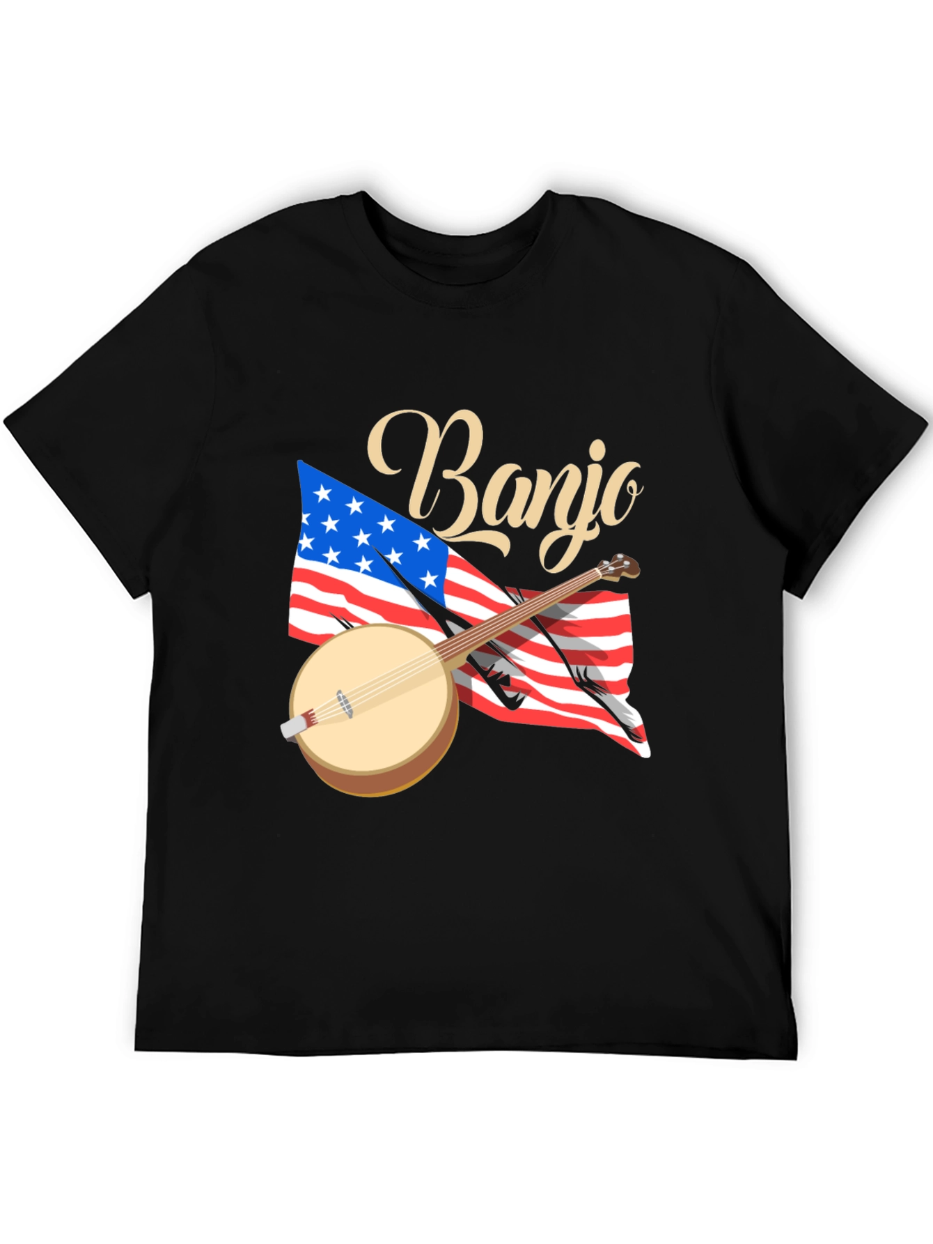 Banjo Tee: American Flag Patriotic Shirt