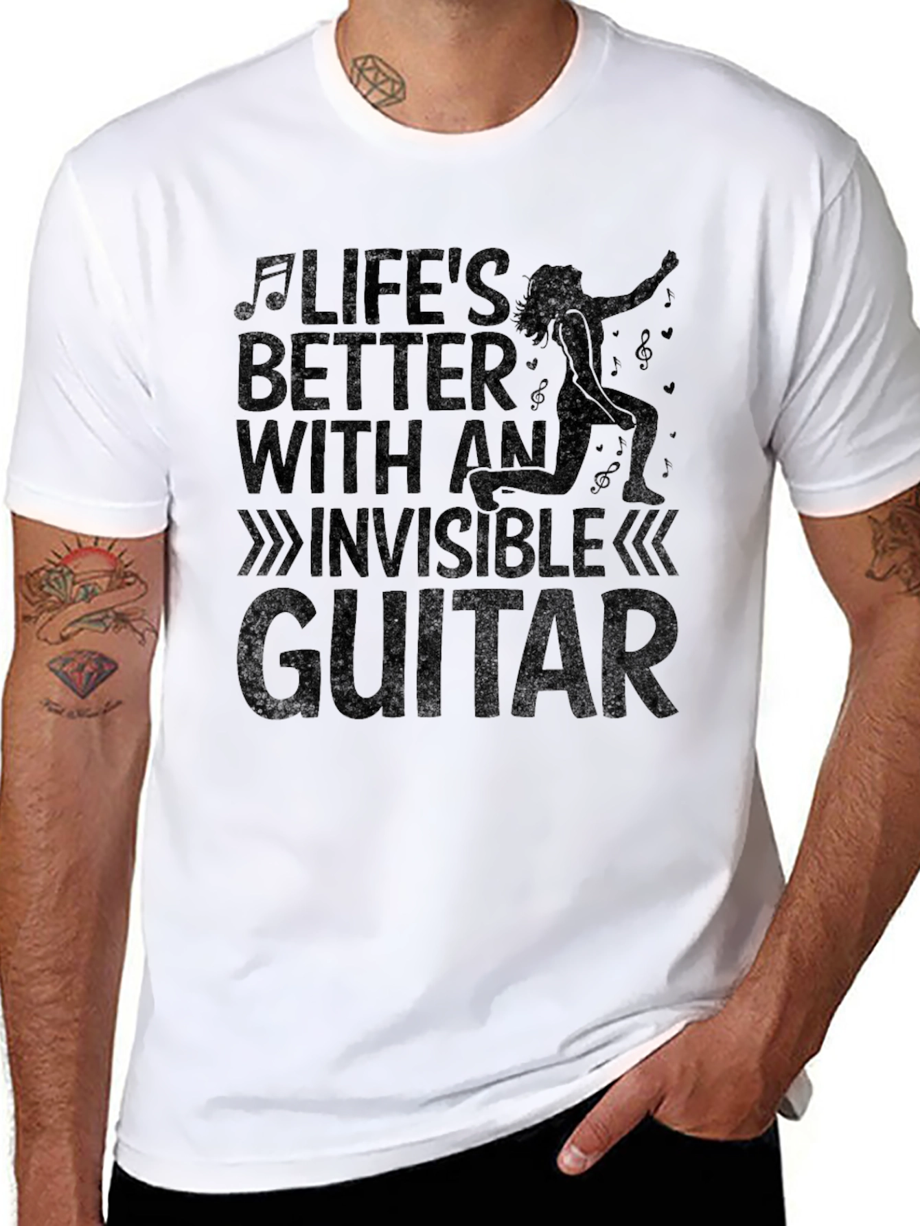 Lifes Better with an Invisible Guitar T-Shirt