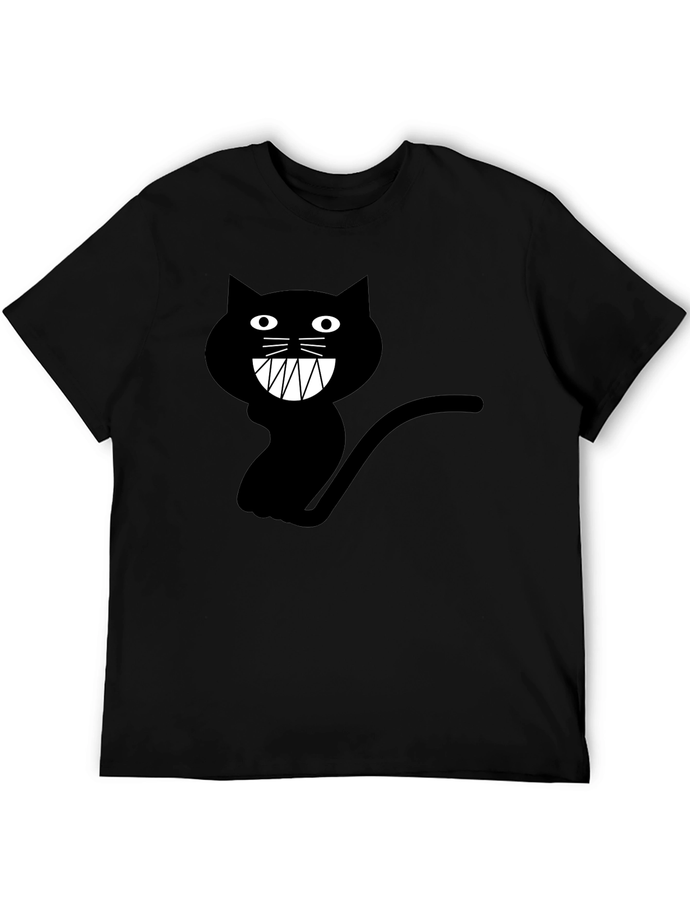 Mens Black Cat Graphic T-Shirt