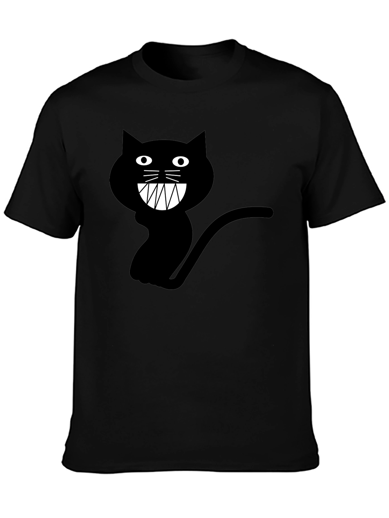 Mens Black Cat Graphic T-Shirt