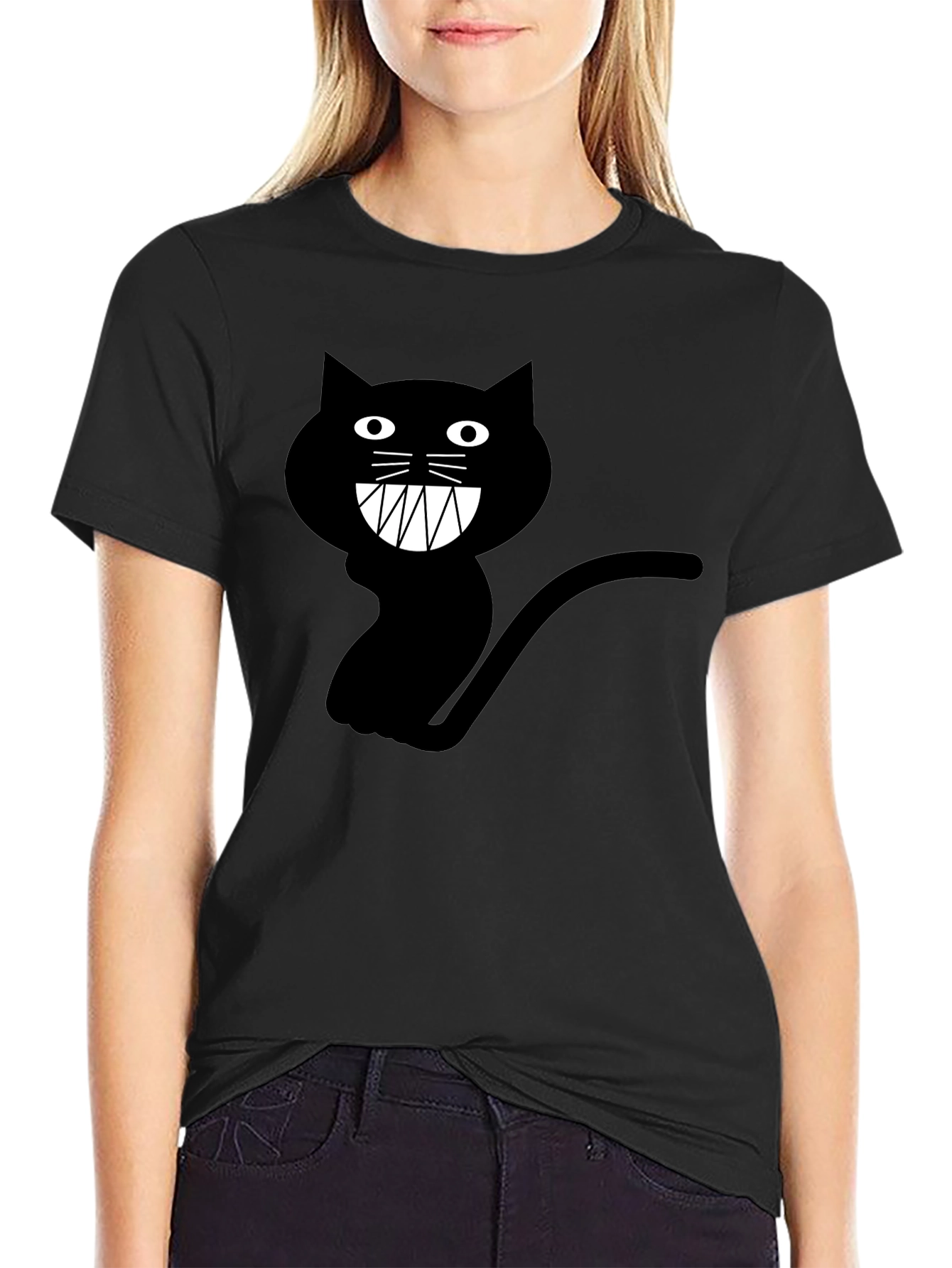 Mens Black Cat Graphic T-Shirt