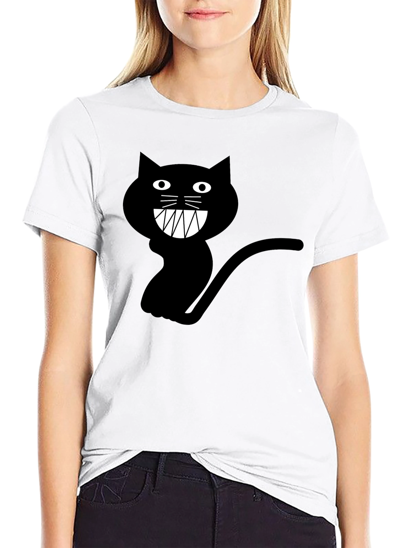 Mens Black Cat Graphic T-Shirt