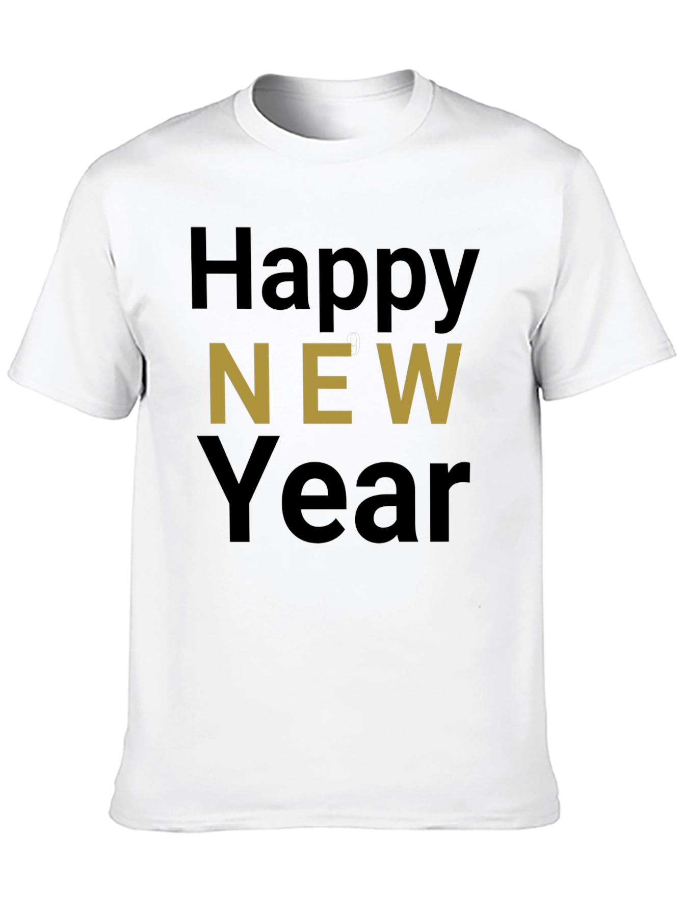 Happy New Year Graphic Tee - Black Holiday Shirt
