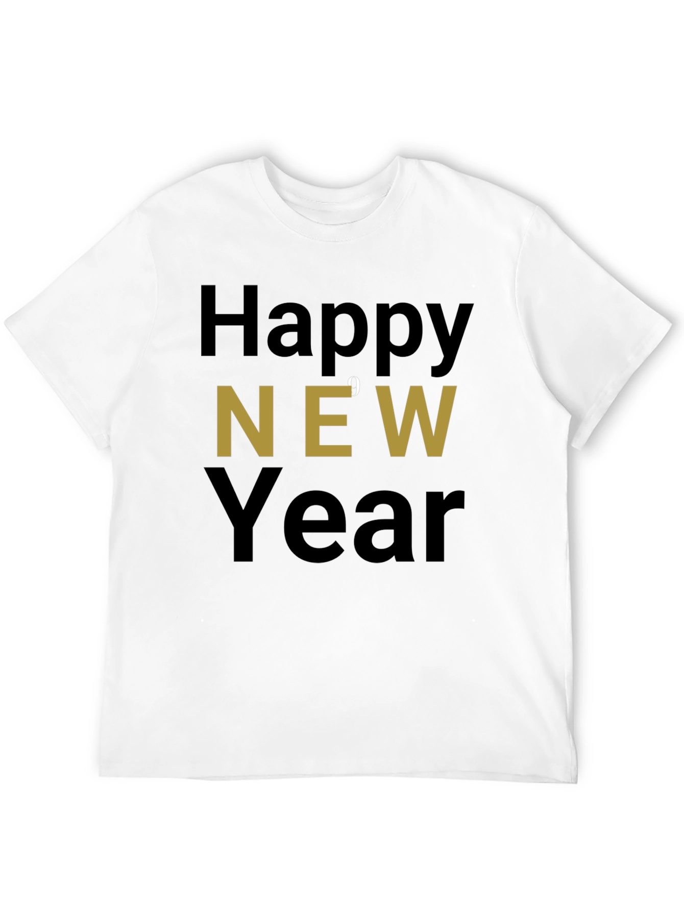 Happy New Year Graphic Tee - Black Holiday Shirt