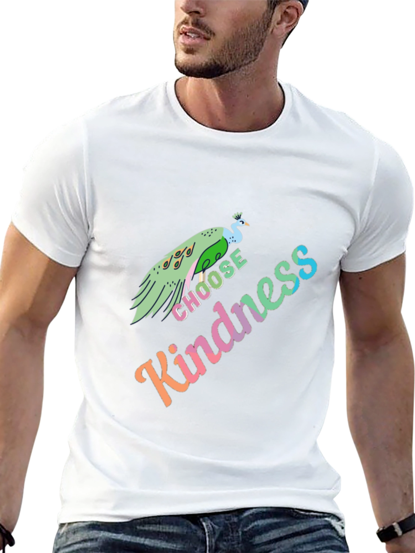 Choose Kindness Peacock Graphic T-Shirt