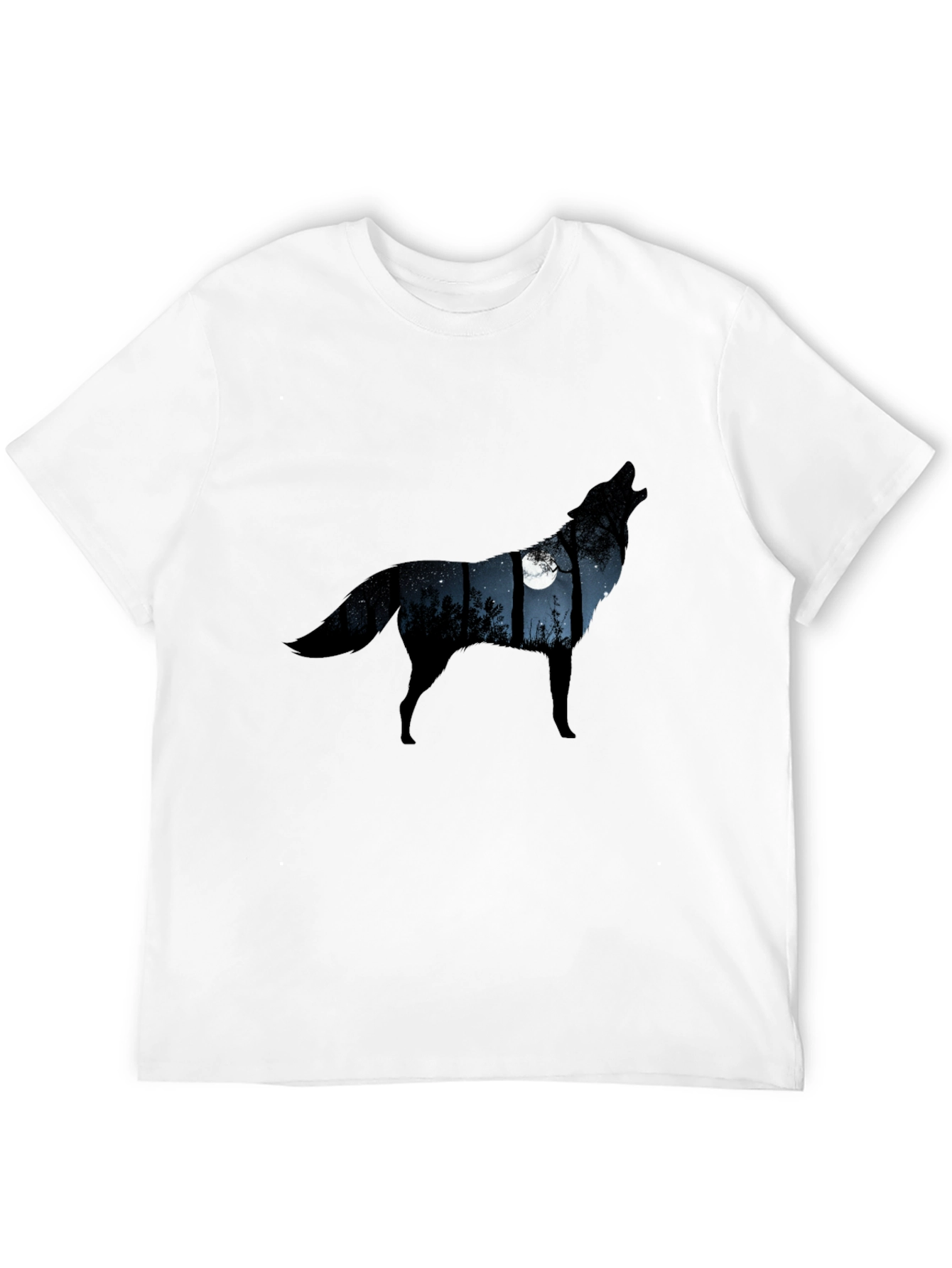 Wolf Moon Silhouette Tee - Mens Black Graphic T-Shirt