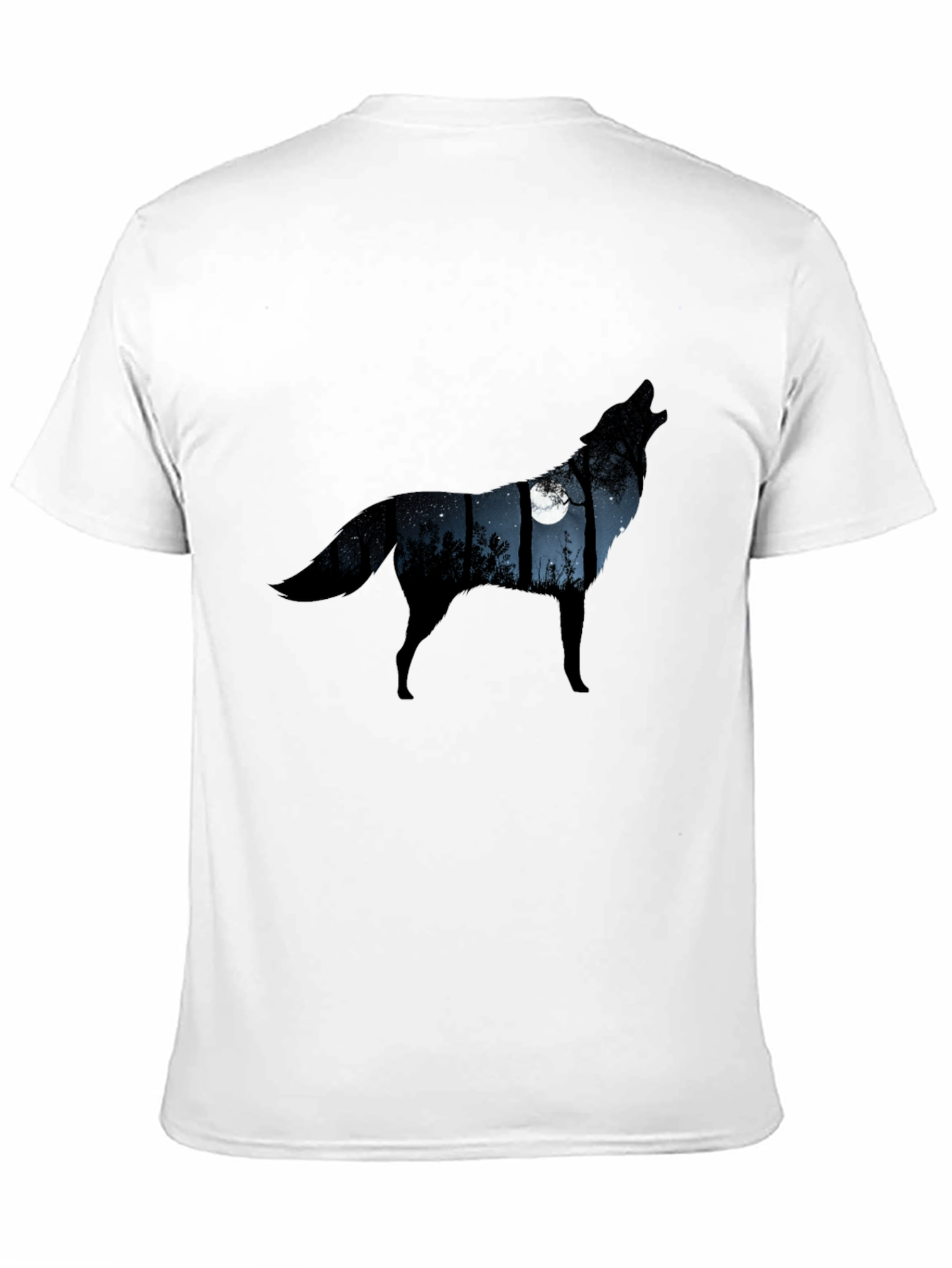 Wolf Moon Silhouette Tee - Mens Black Graphic T-Shirt