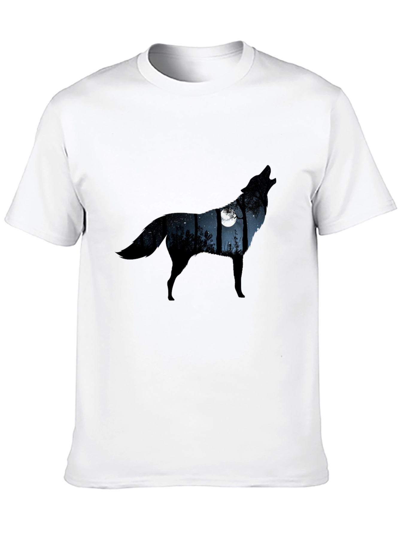 Wolf Moon Silhouette Tee - Mens Black Graphic T-Shirt