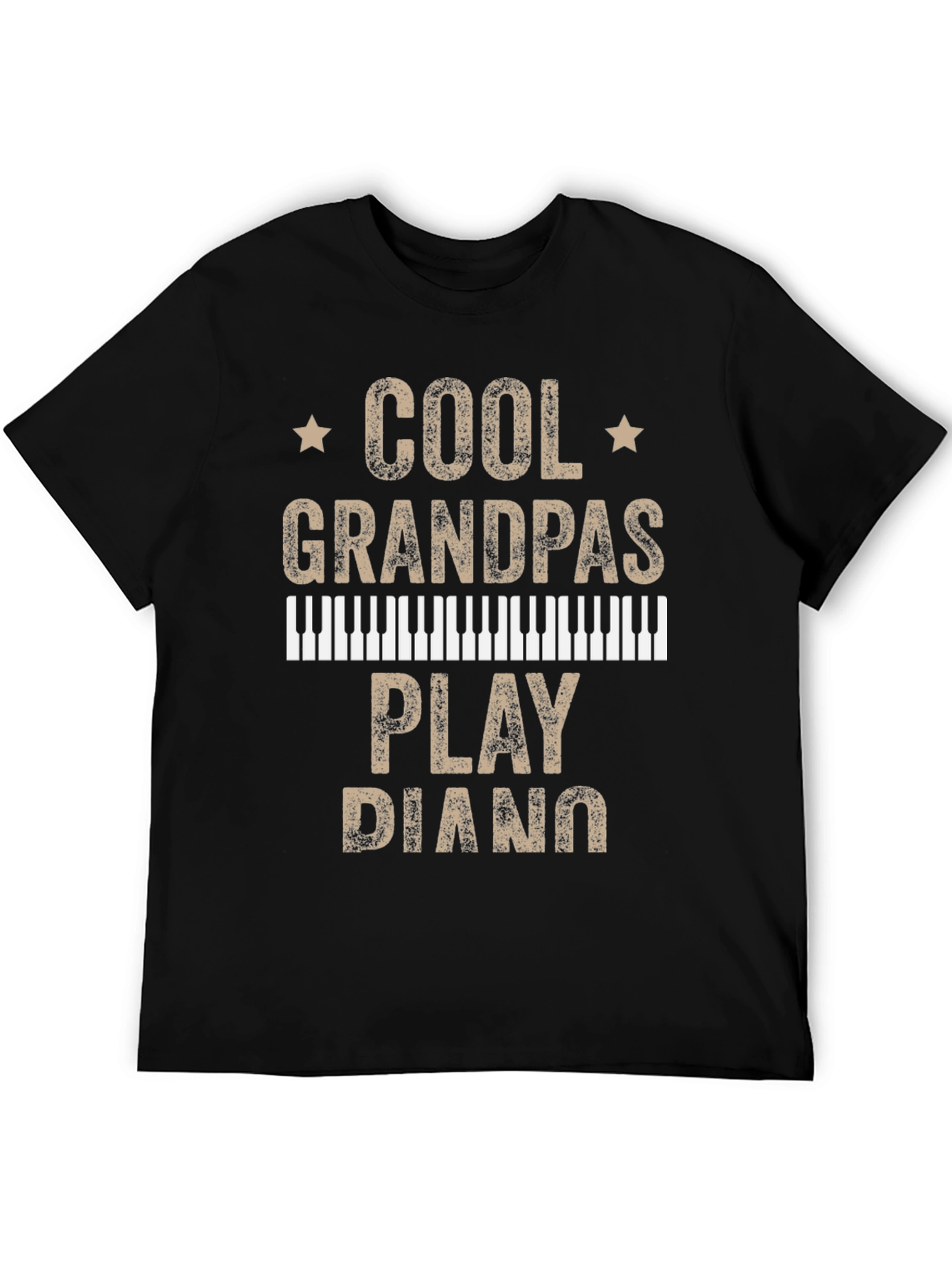 Cool Grandpas Play Piano Graphic T-Shirt