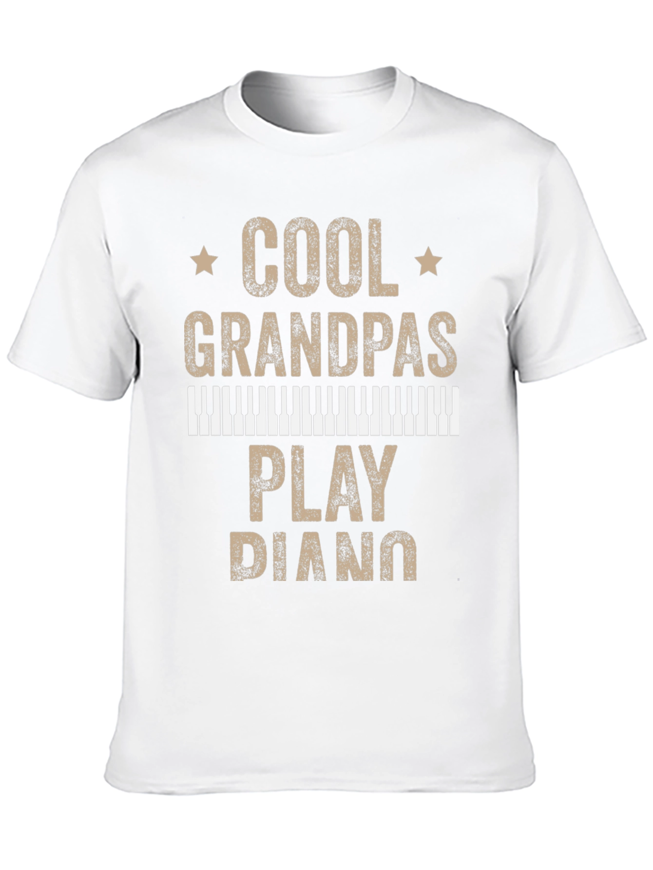 Cool Grandpas Play Piano Graphic T-Shirt