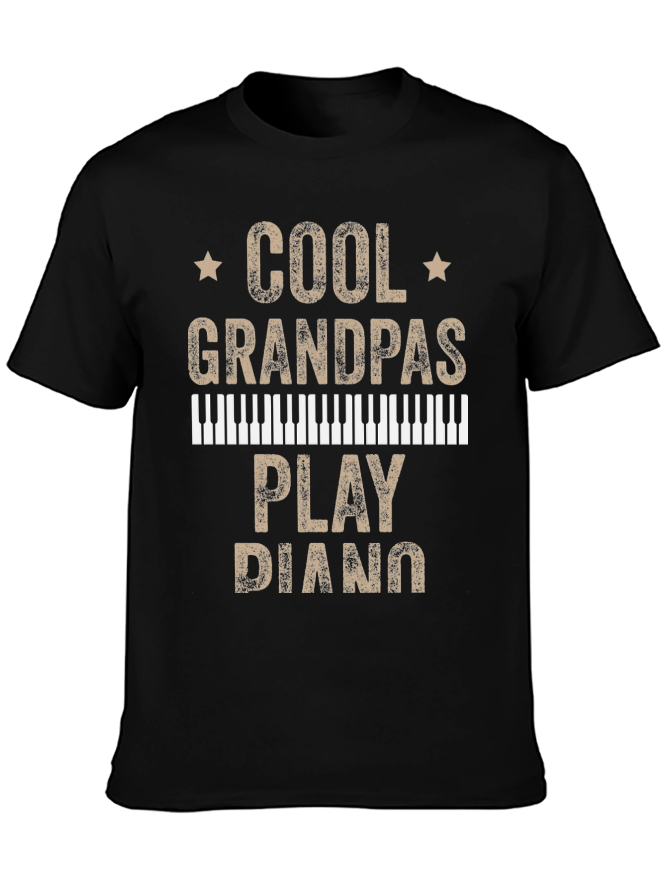 Cool Grandpas Play Piano Graphic T-Shirt