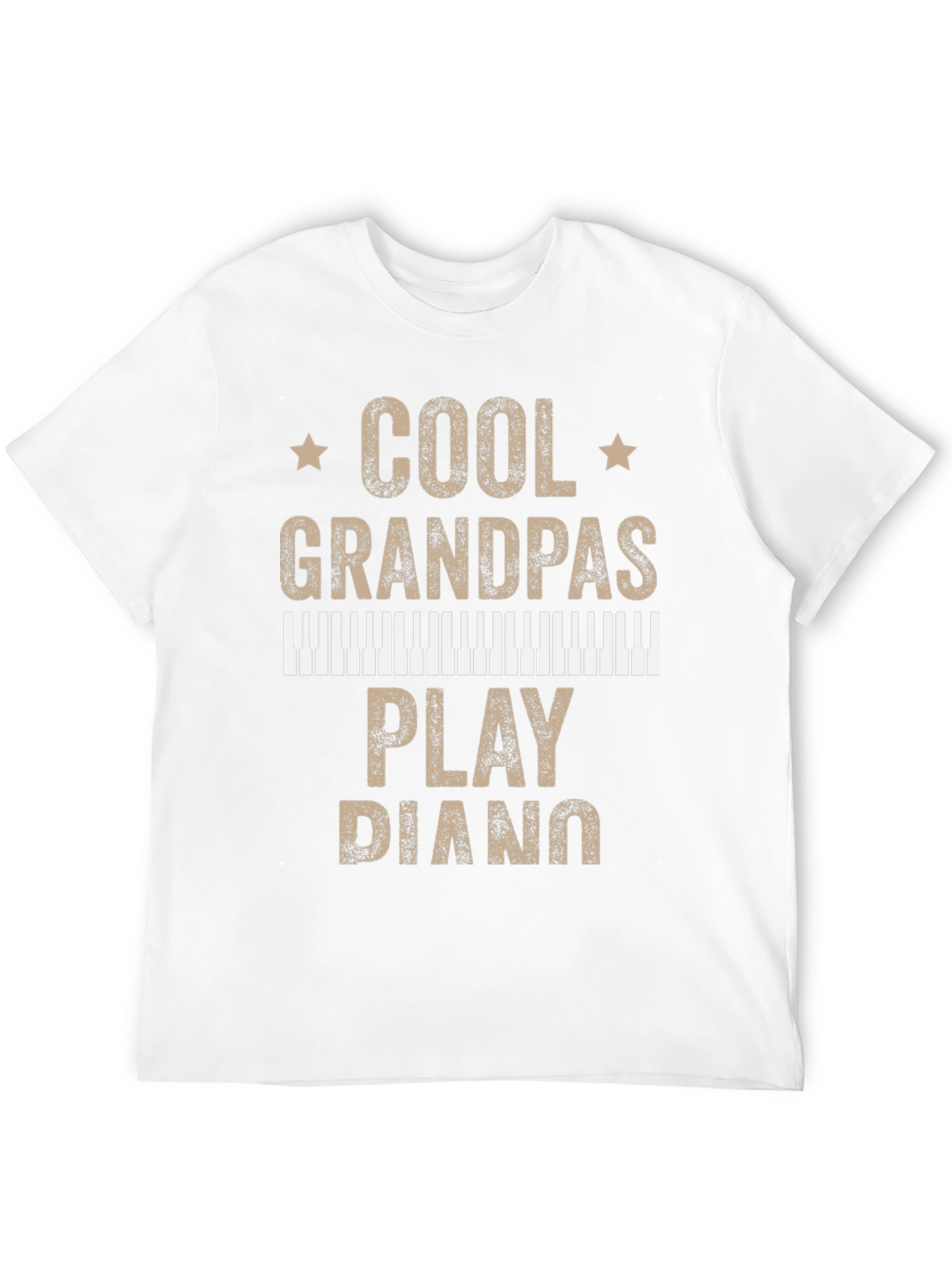 Cool Grandpas Play Piano Graphic T-Shirt