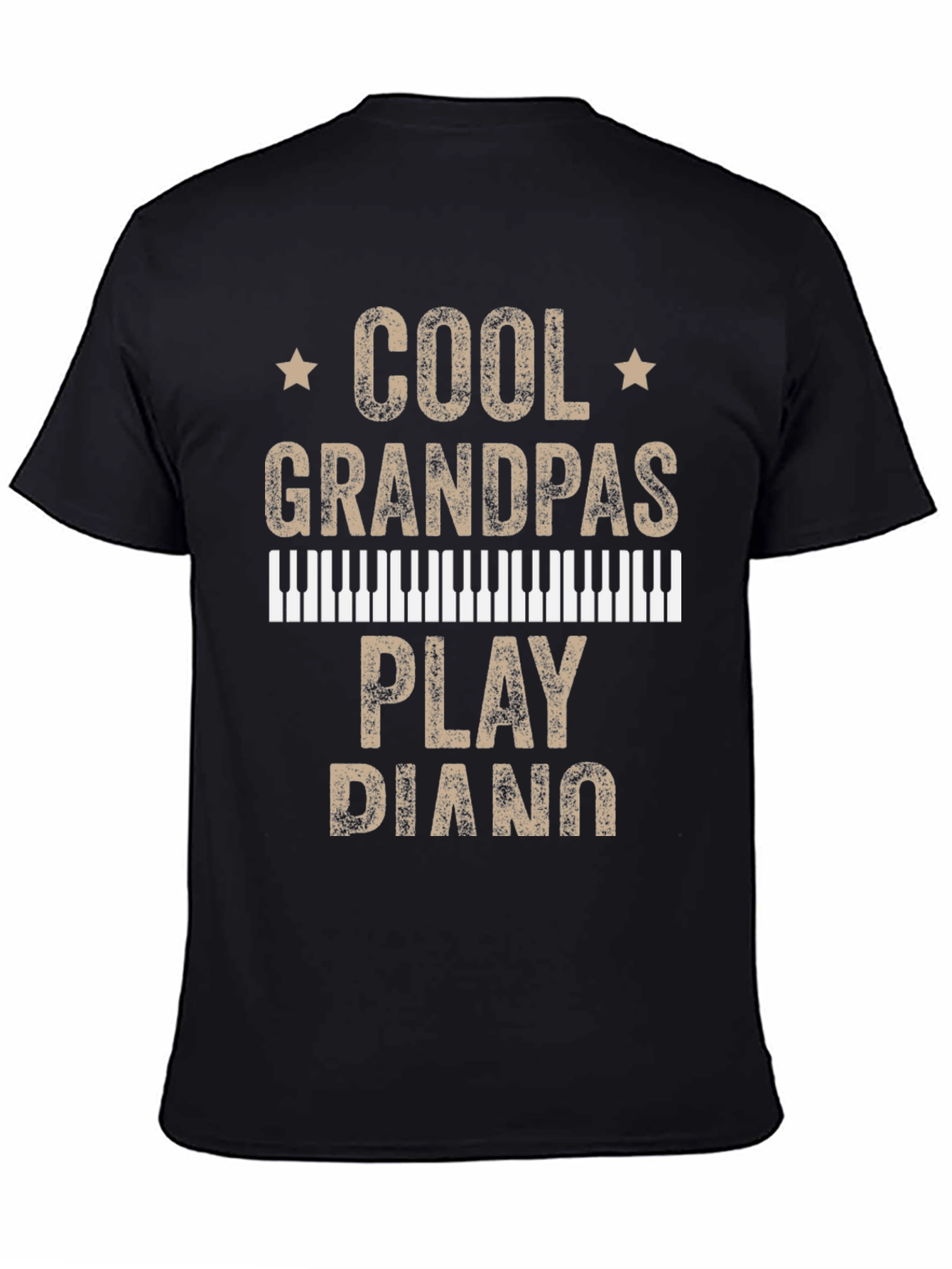 Cool Grandpas Play Piano Graphic T-Shirt