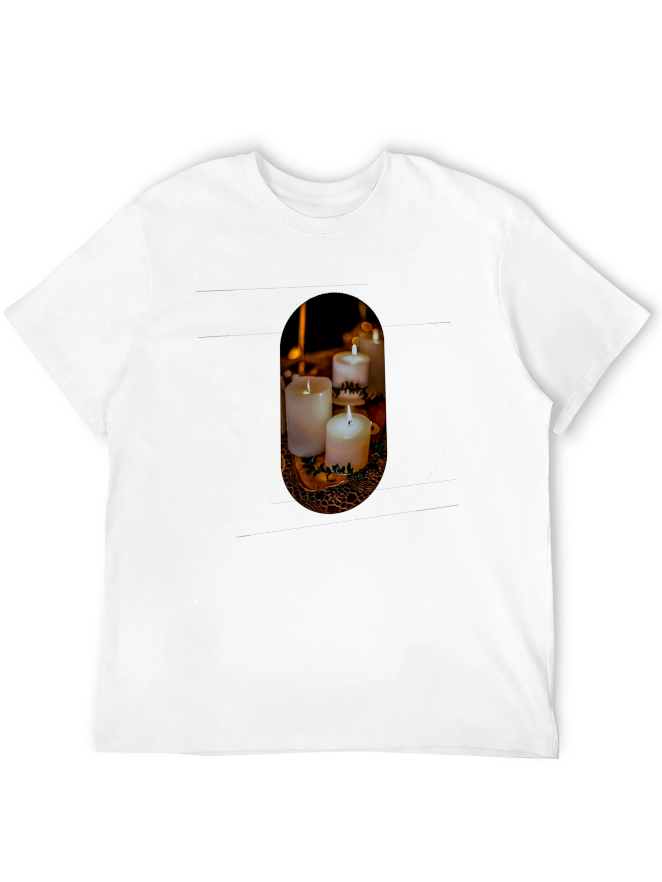 Candle Print Crew Neck T-Shirt