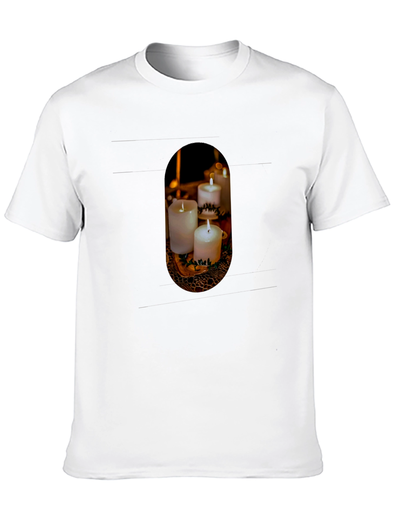Candle Print Crew Neck T-Shirt