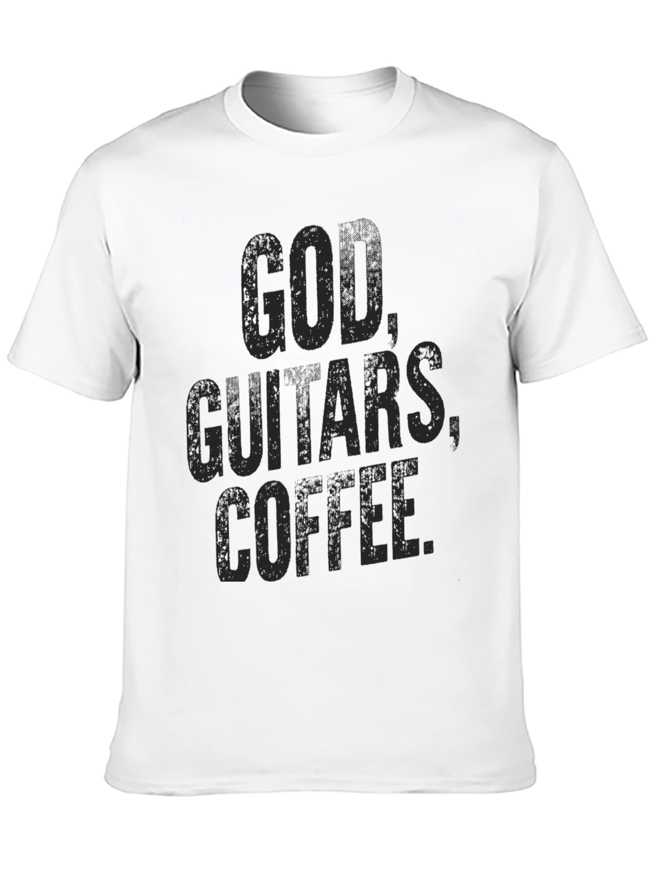 God Guitars Coffee T-Shirt - Black Graphic Tee