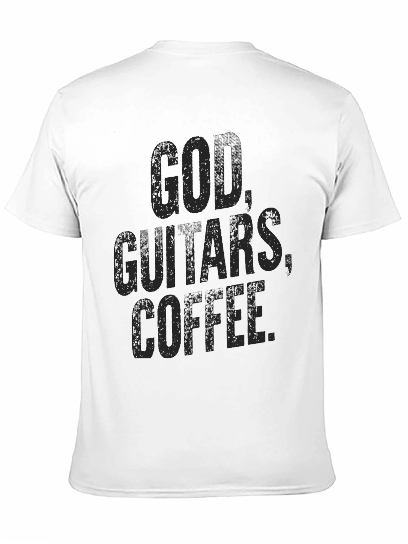 God Guitars Coffee T-Shirt - Black Graphic Tee