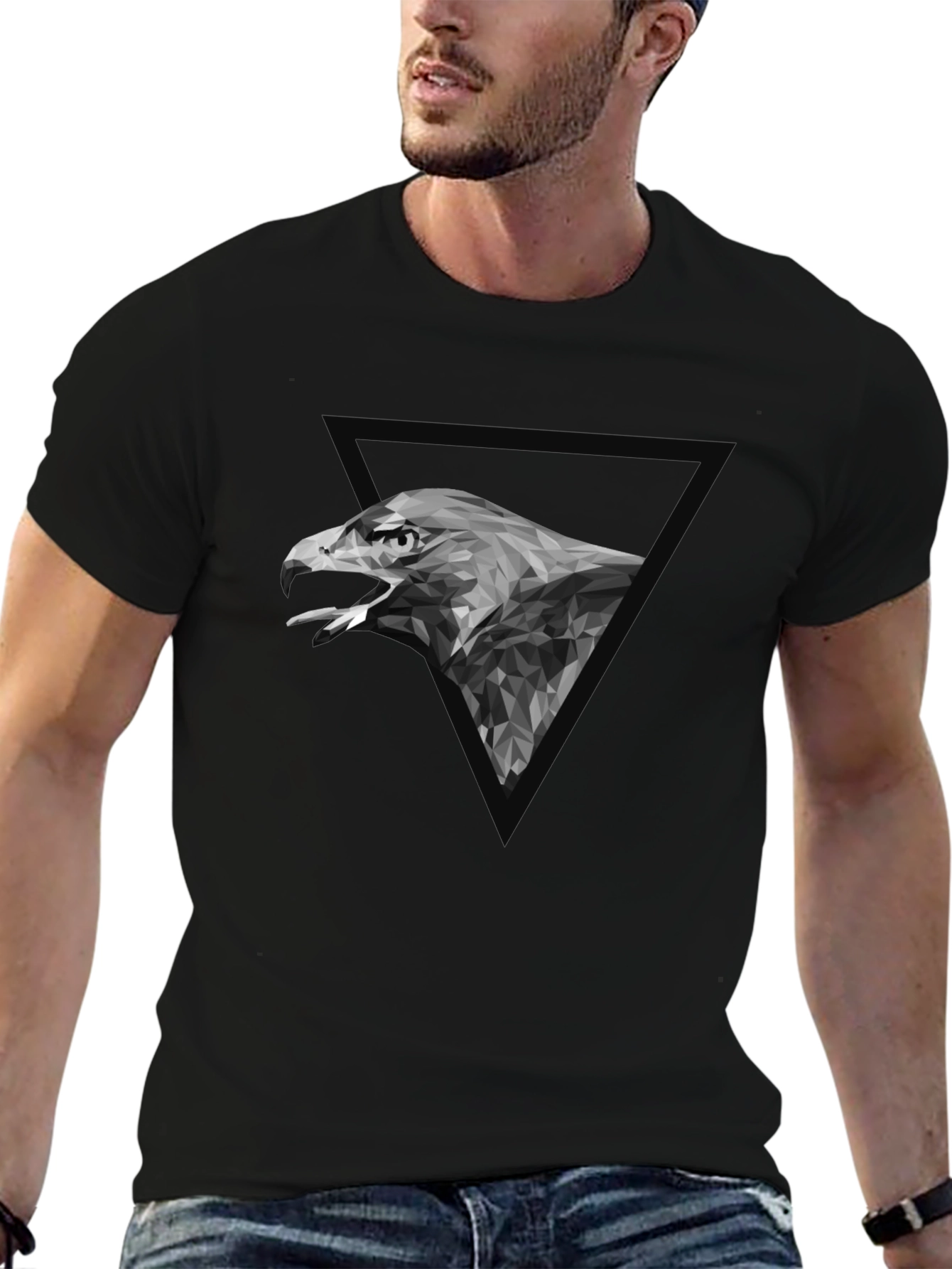 Geometric Eagle Graphic Tee - Modern Menswear