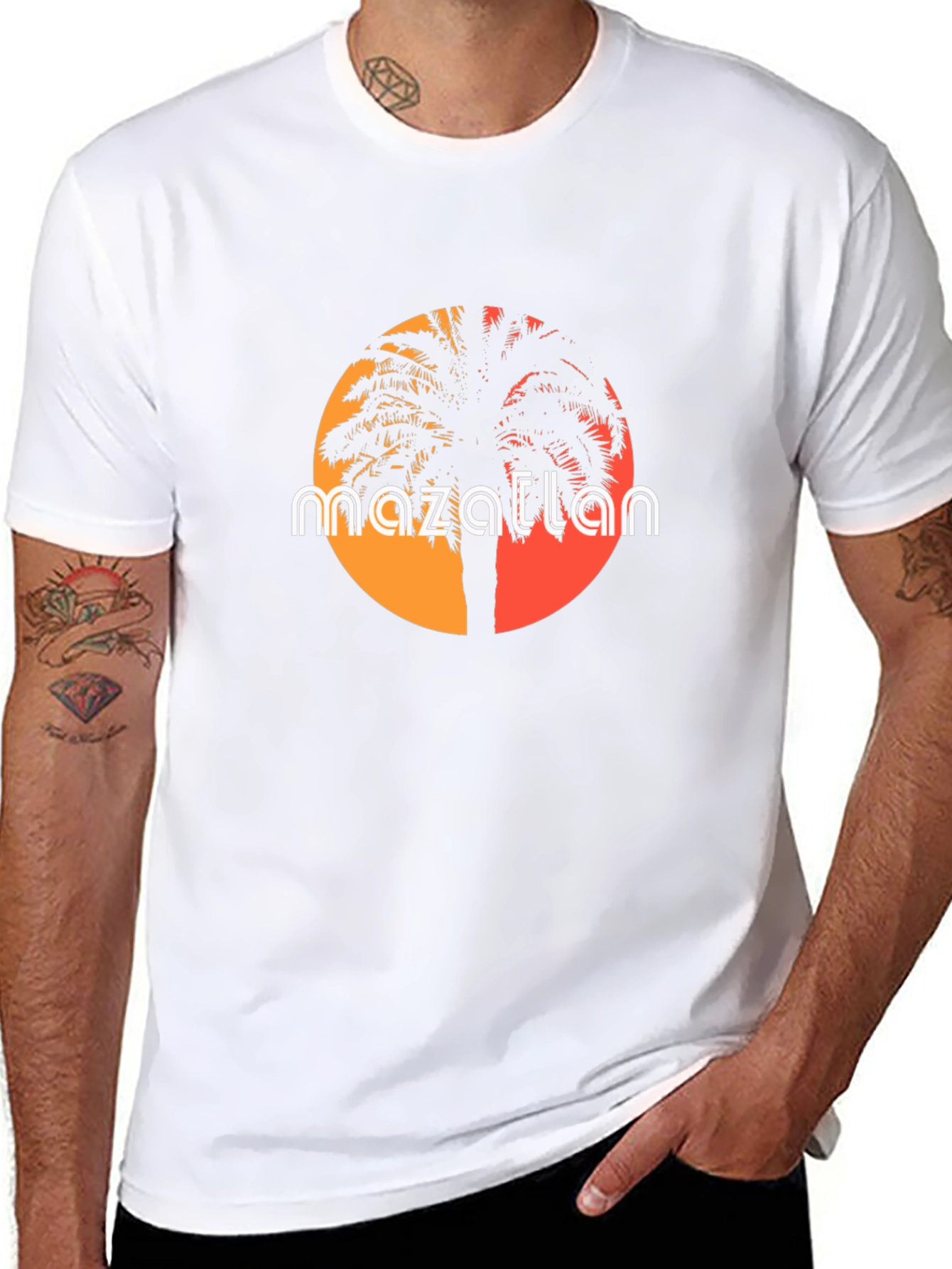 Mazatlan Palm Tree Sunset T-Shirt - Tropical Vibes