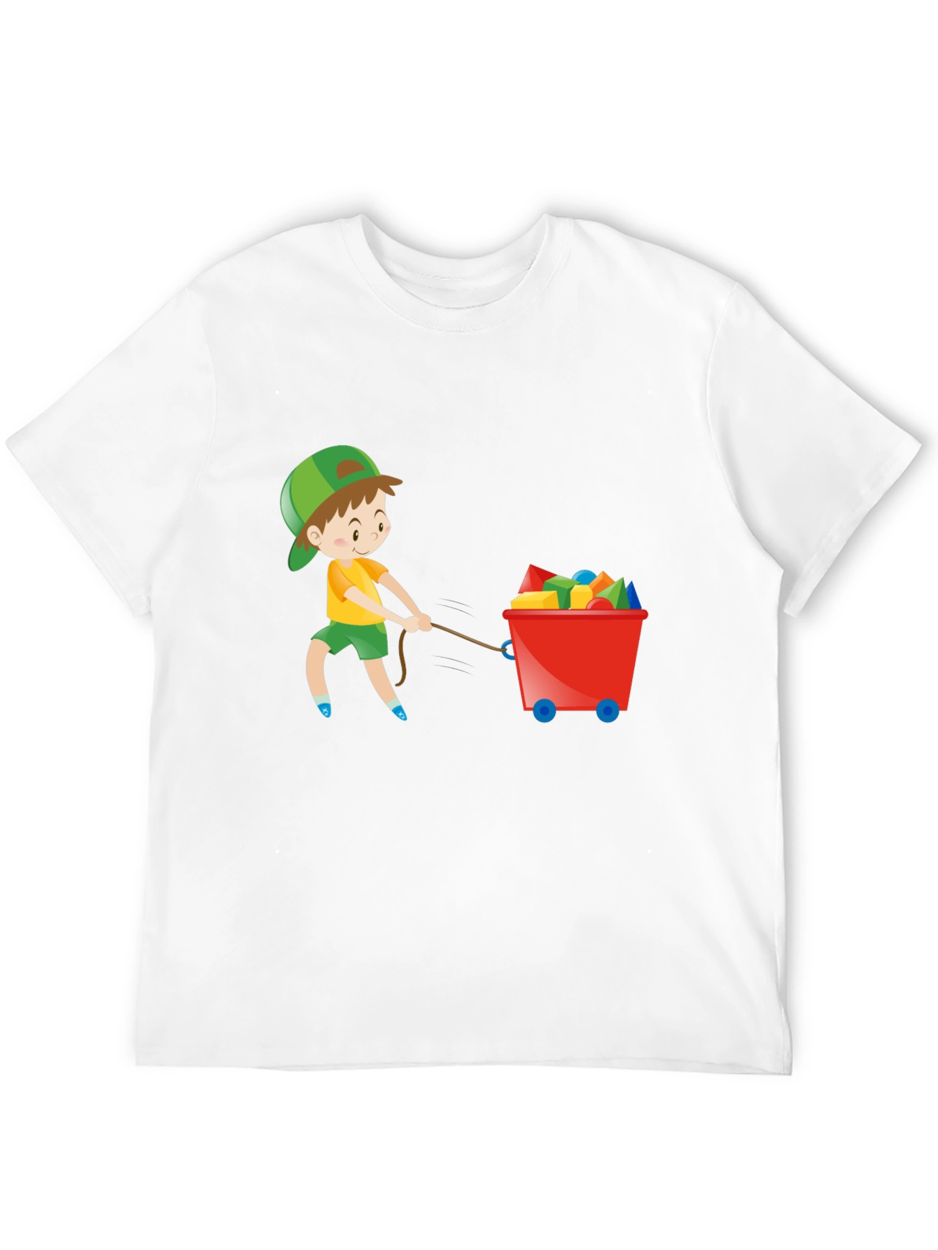 Boy Pulling Wagon Graphic T-Shirt