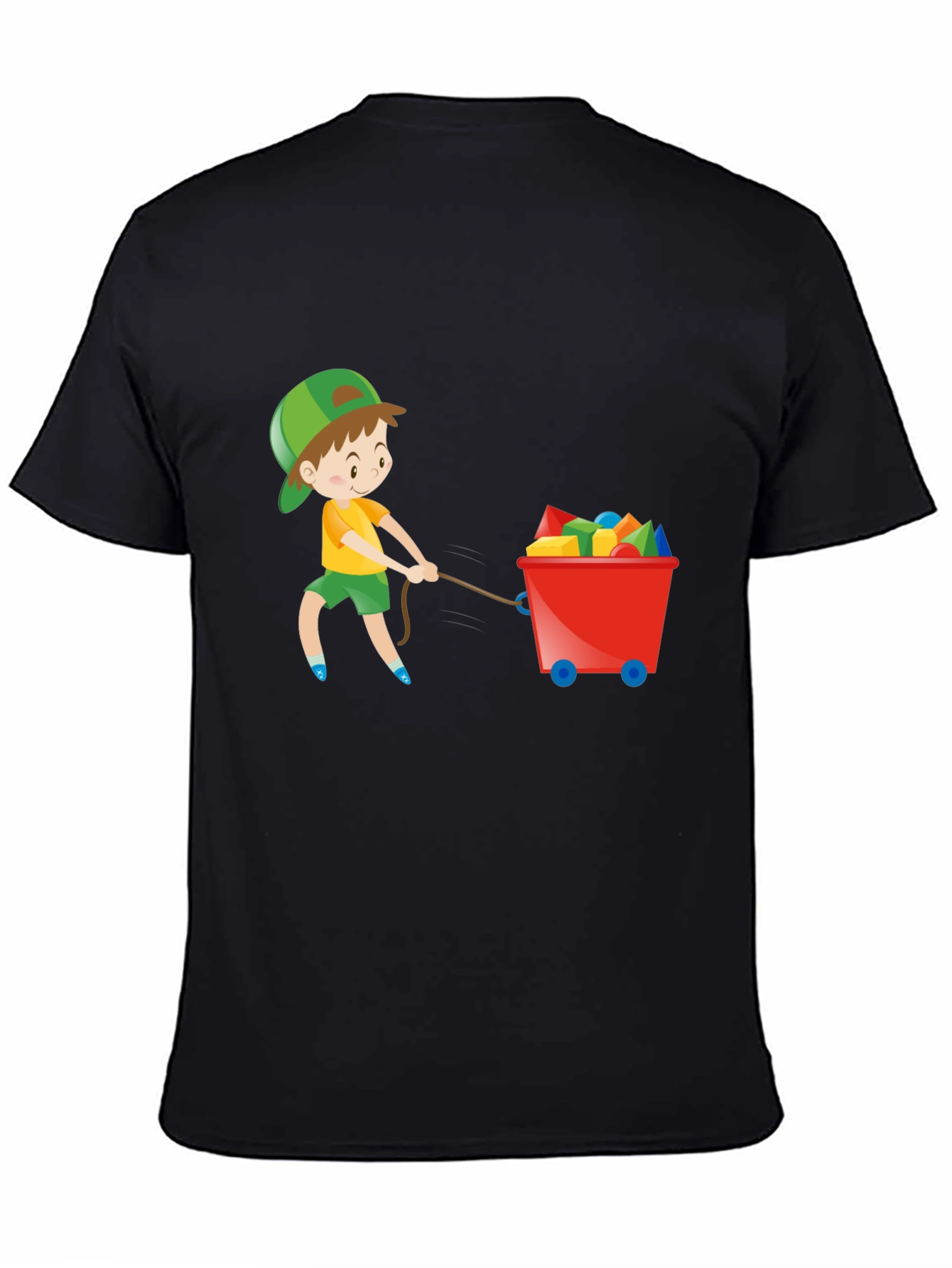Boy Pulling Wagon Graphic T-Shirt