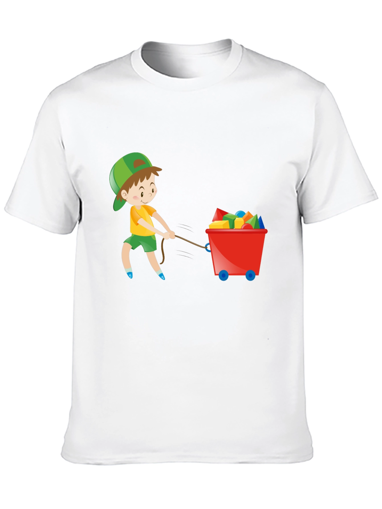 Boy Pulling Wagon Graphic T-Shirt