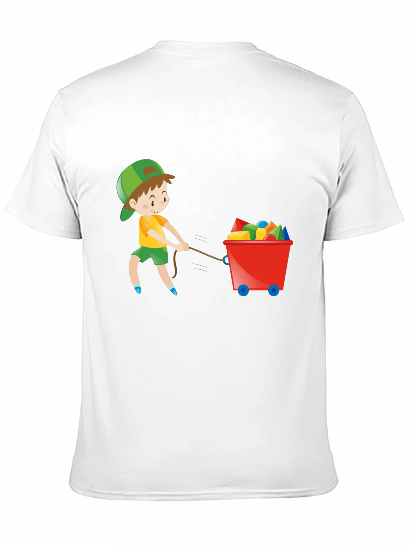 Boy Pulling Wagon Graphic T-Shirt