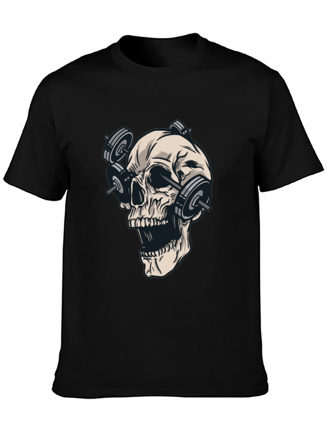 Skull with Weights Graphic T-Shirt