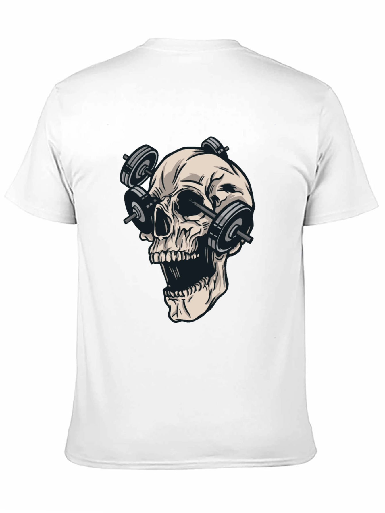 Skull with Weights Graphic T-Shirt