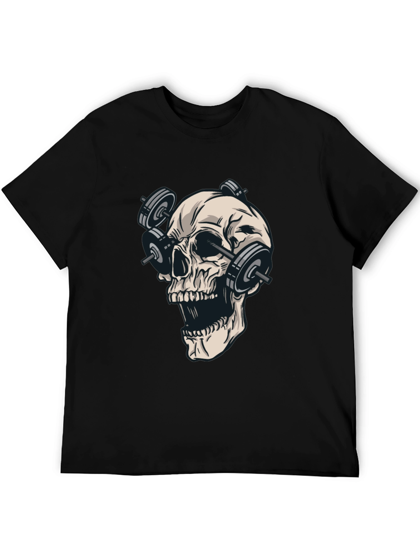 Skull with Weights Graphic T-Shirt