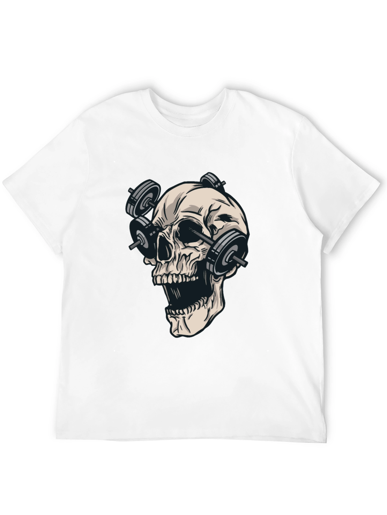 Skull with Weights Graphic T-Shirt