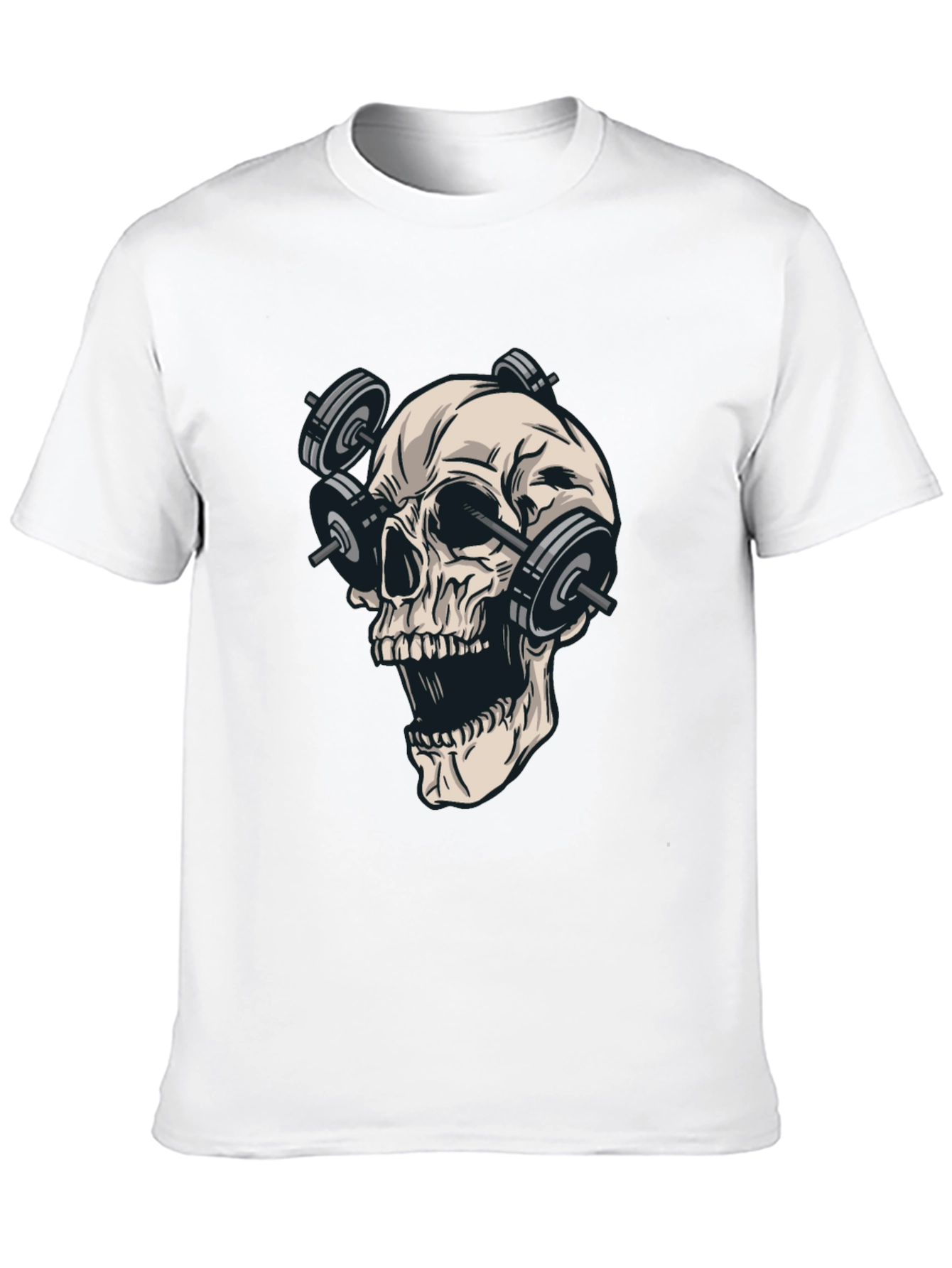 Skull with Weights Graphic T-Shirt