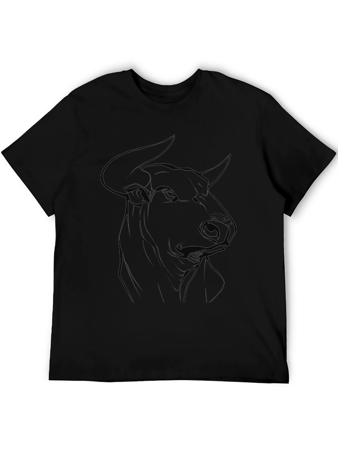 Bull Sketch Black T-Shirt