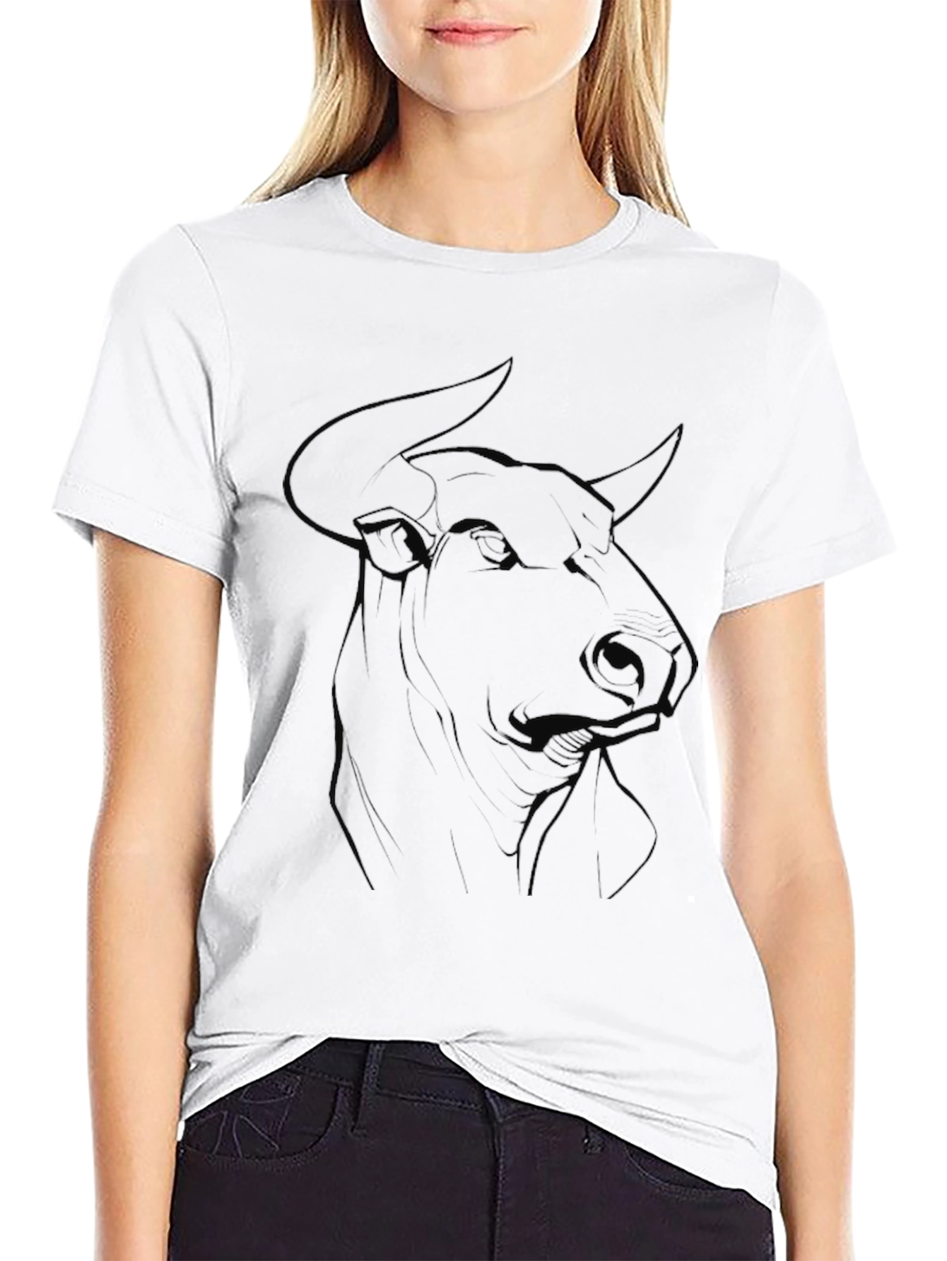Bull Sketch Black T-Shirt
