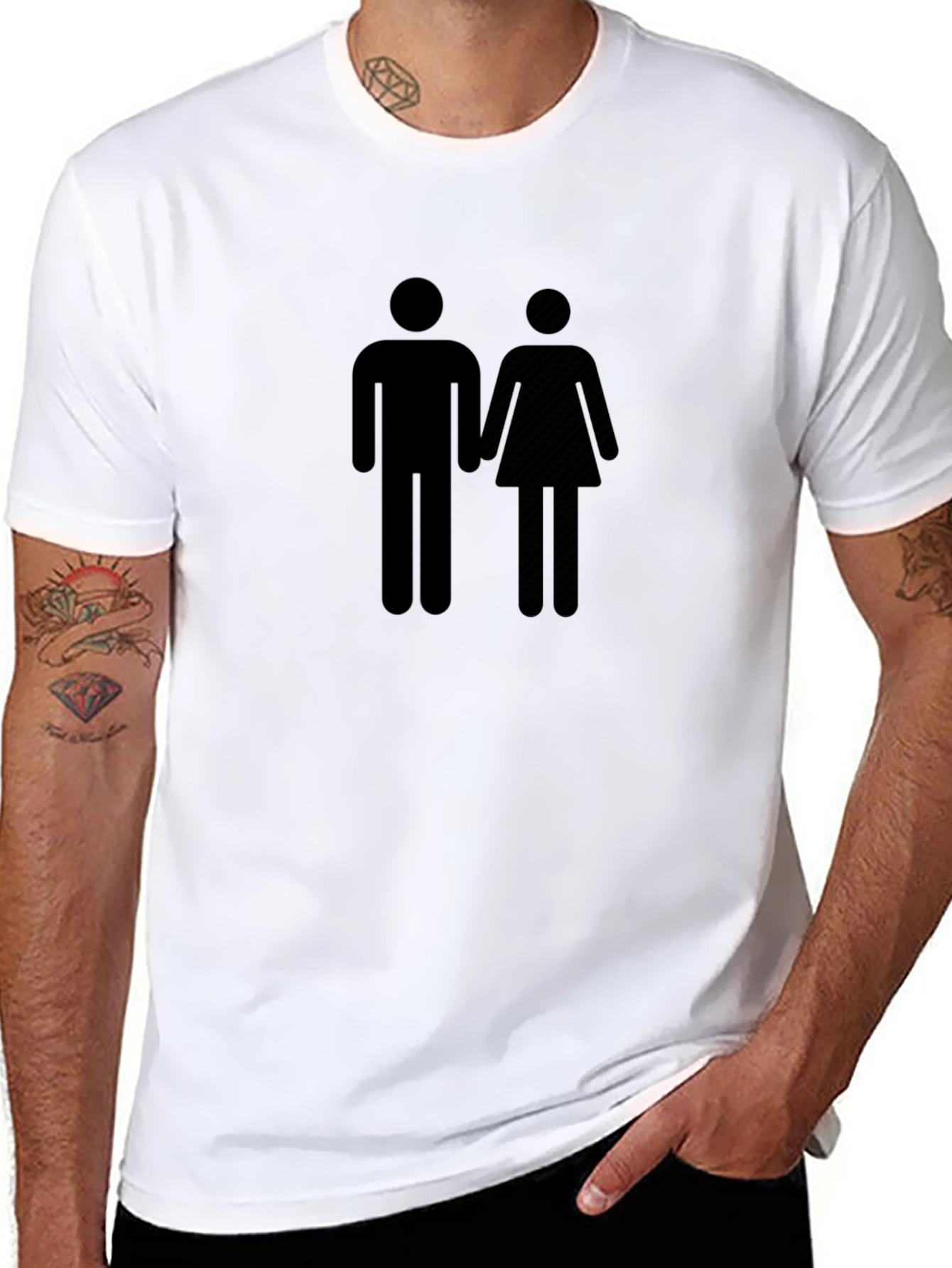 Couple Symbol Black T-Shirt - Unisex Style