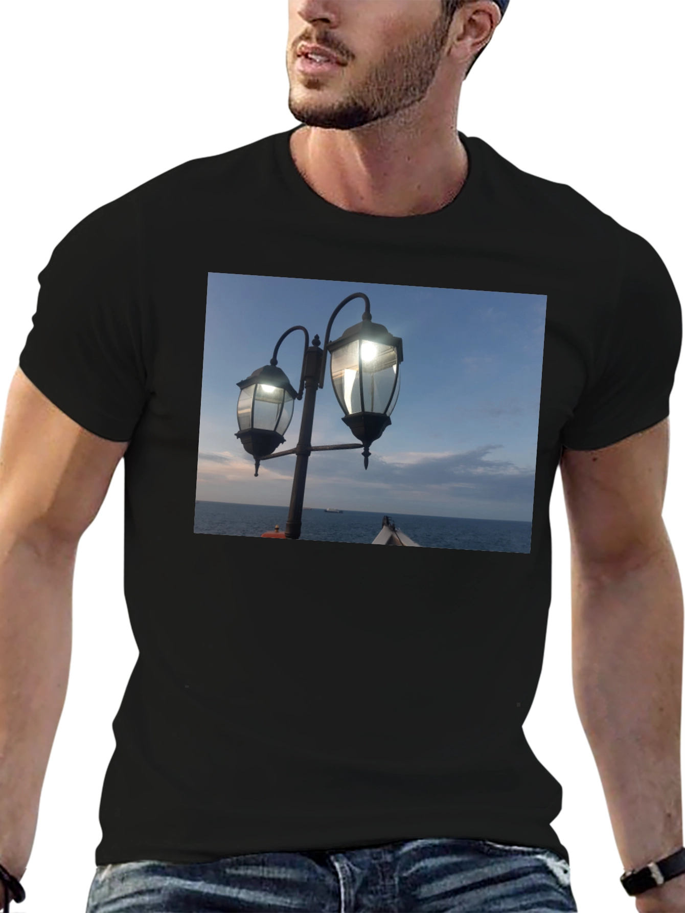 Nautical Lights Graphic Black T-Shirt