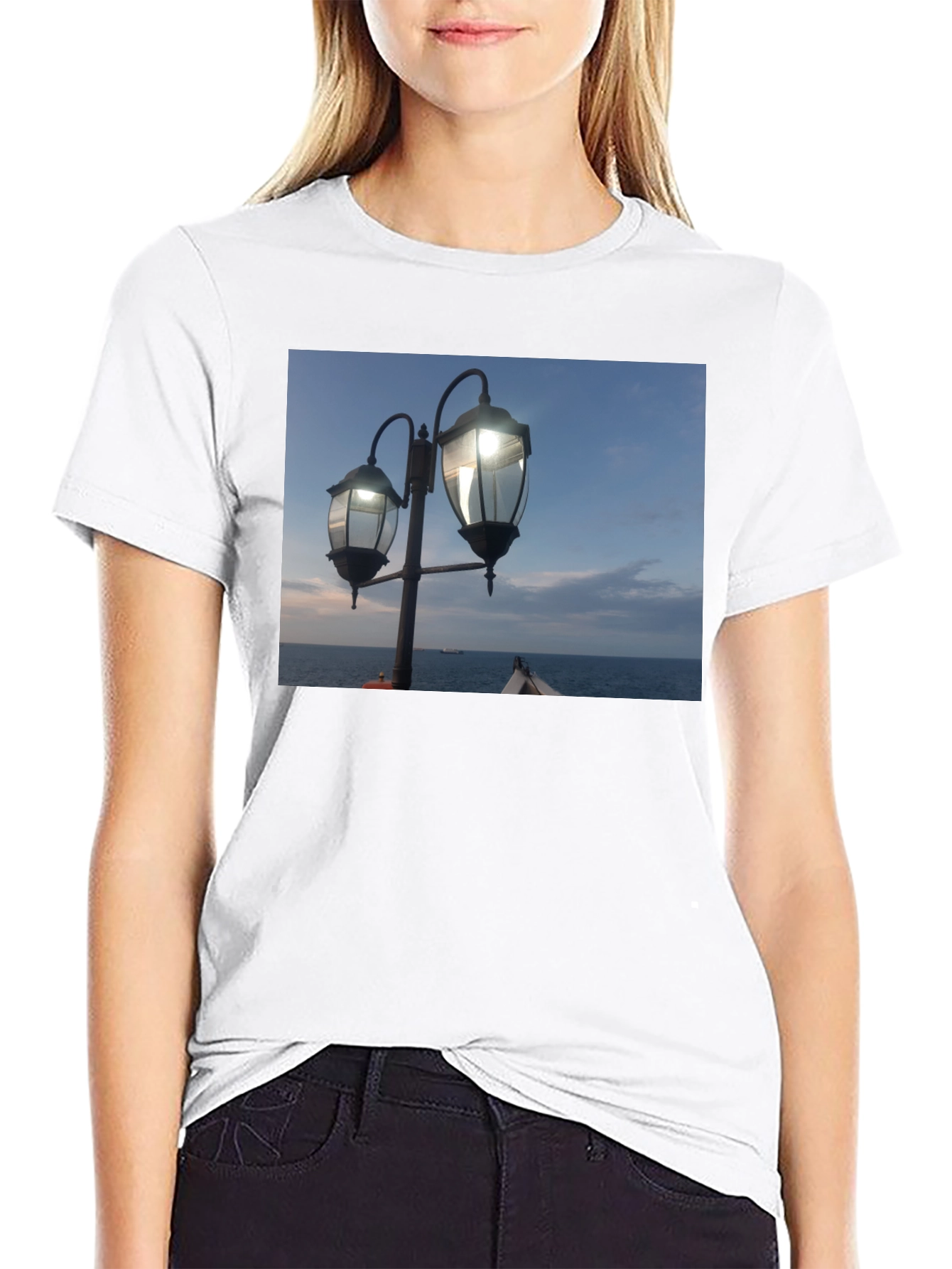 Nautical Lights Graphic Black T-Shirt