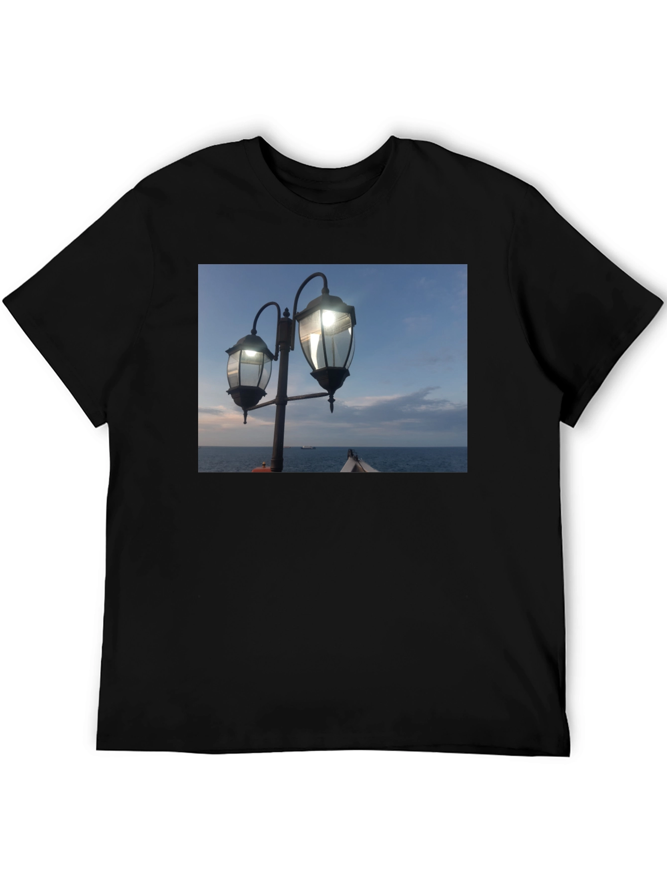 Nautical Lights Graphic Black T-Shirt