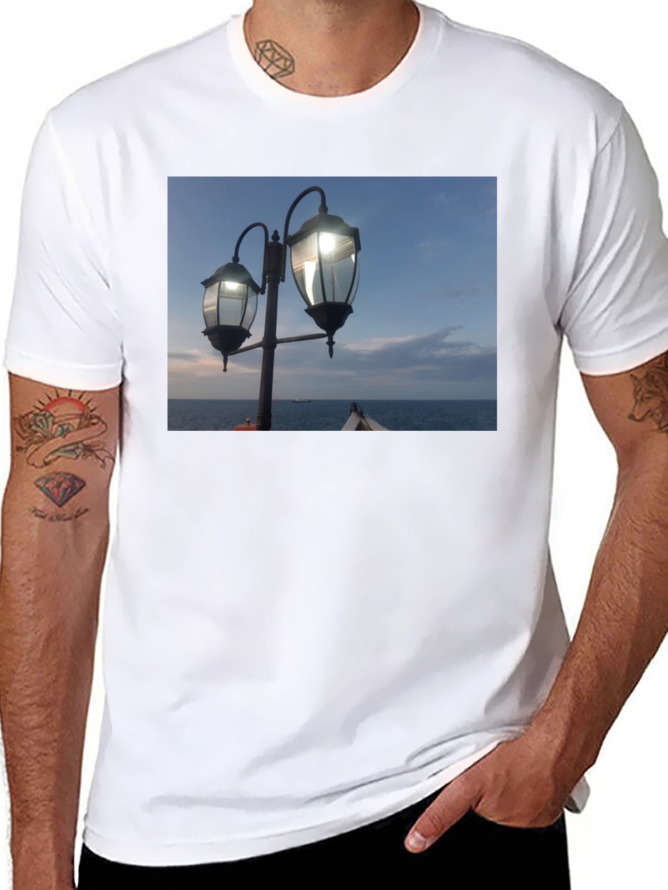 Nautical Lights Graphic Black T-Shirt