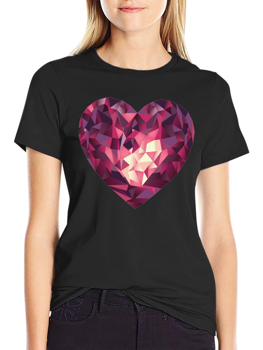 Geometric Heart Graphic Tee - Stylish & Modern