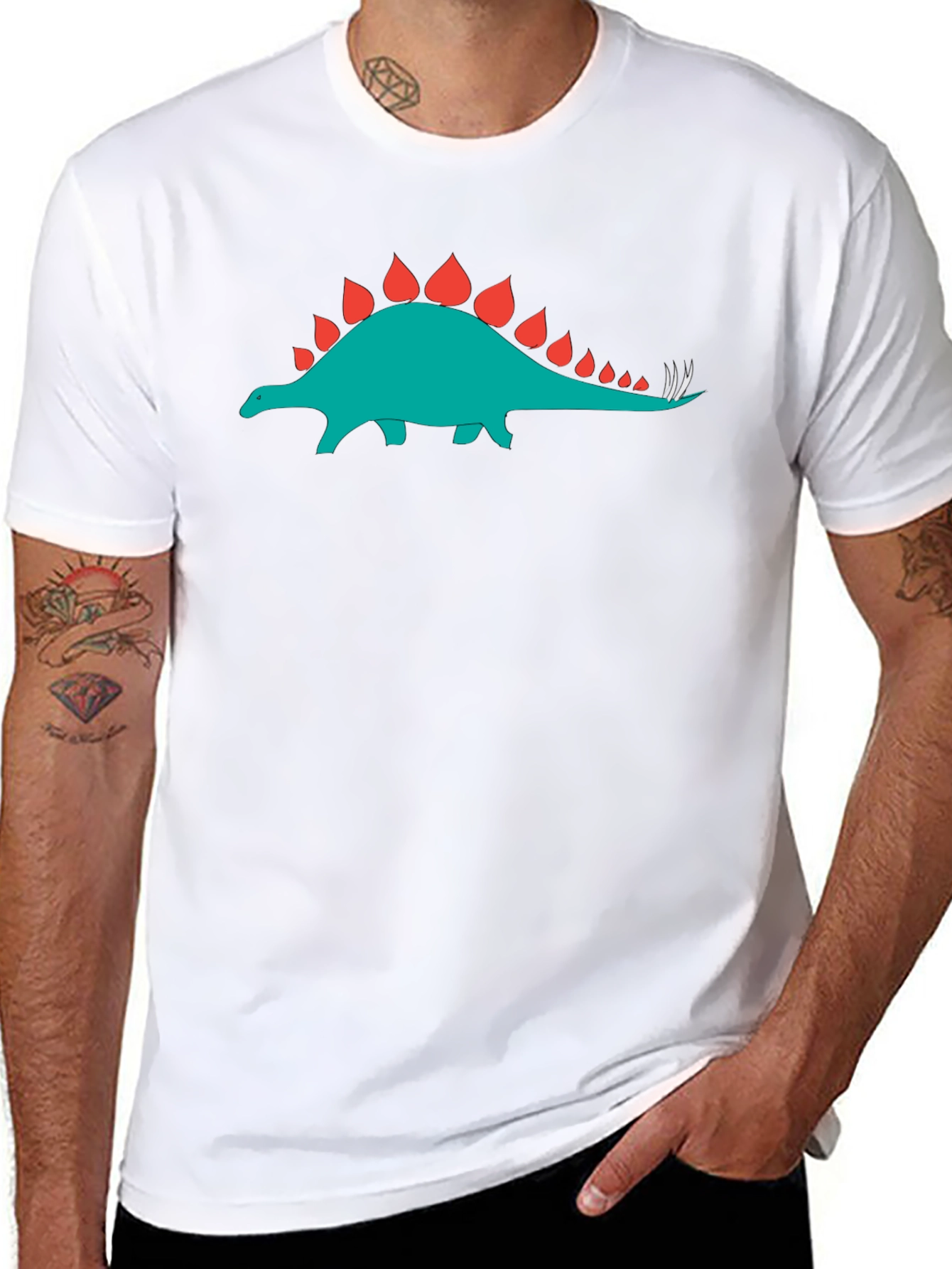 Dino Graphic T-Shirt - Cool Stegosaurus Tee