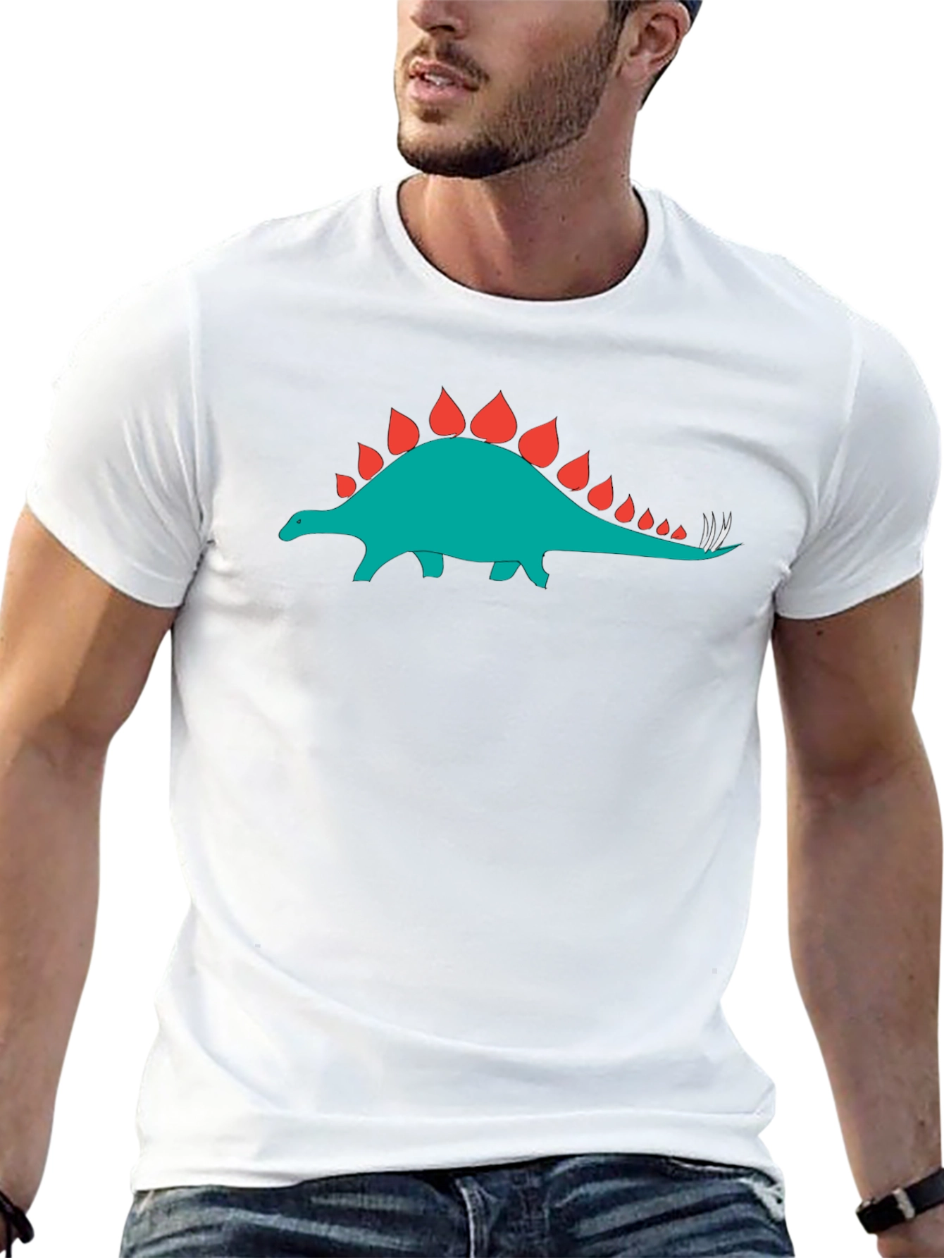 Dino Graphic T-Shirt - Cool Stegosaurus Tee
