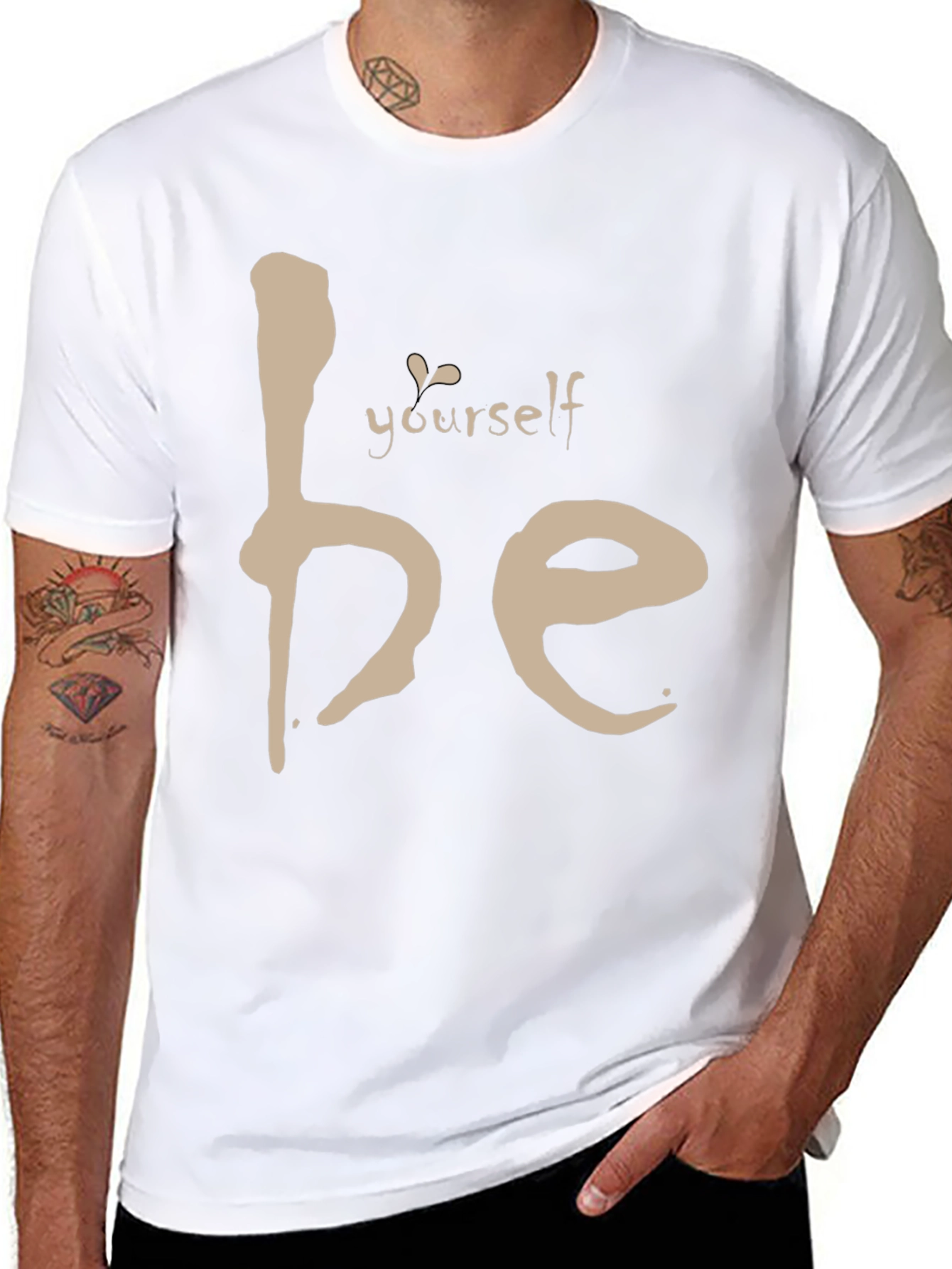 Be Yourself Tee - Motivational Black Graphic T-Shirt